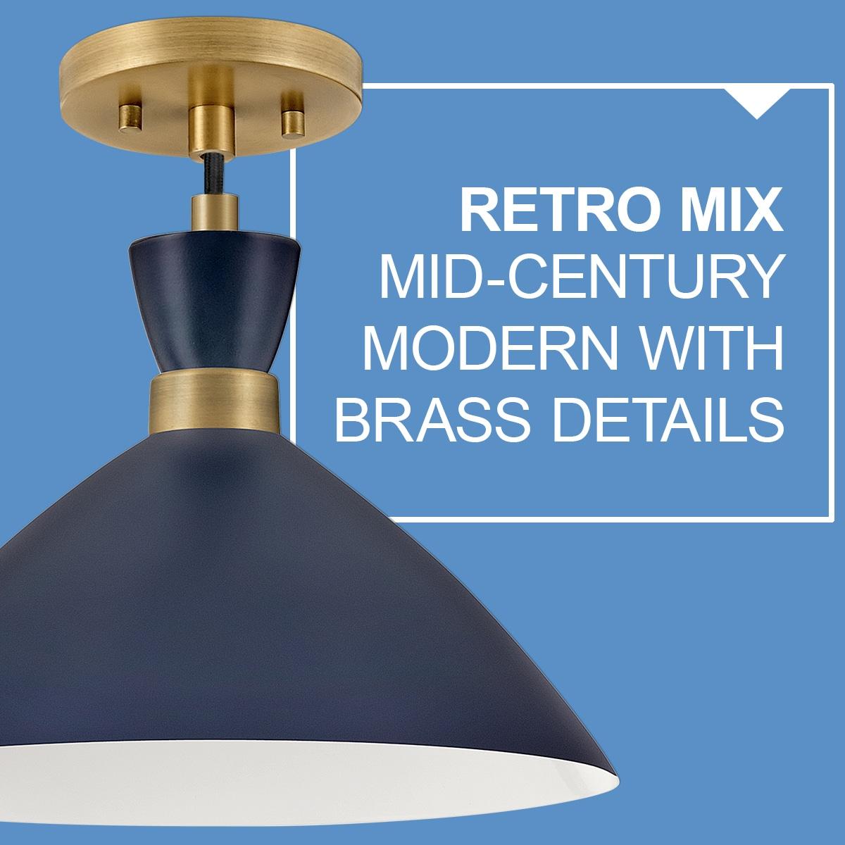 Lark Simon 1 - Light Pendant in  Matte Navy/Heritage Brass