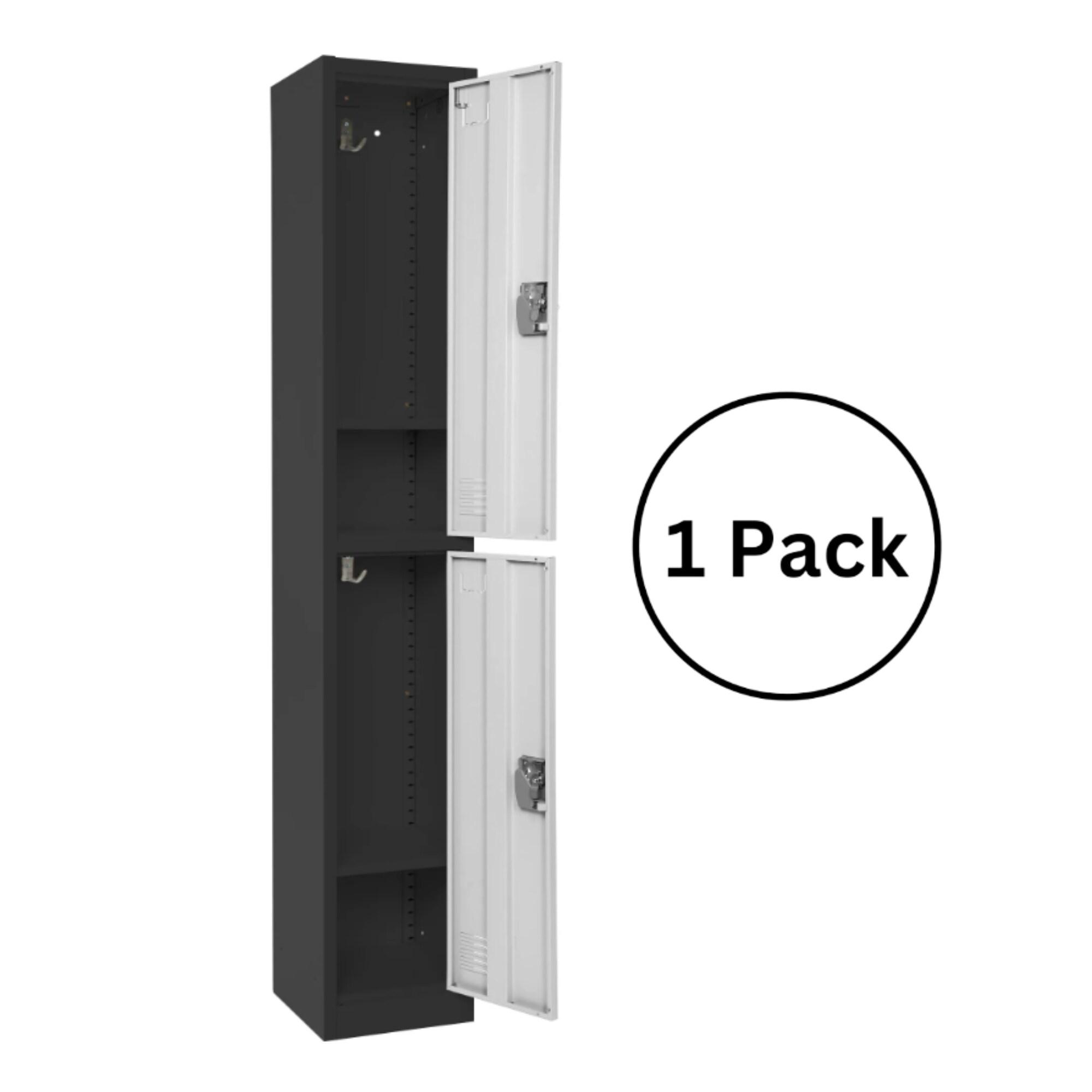 Black and White Steel Office Locker with Adjustable Shelving