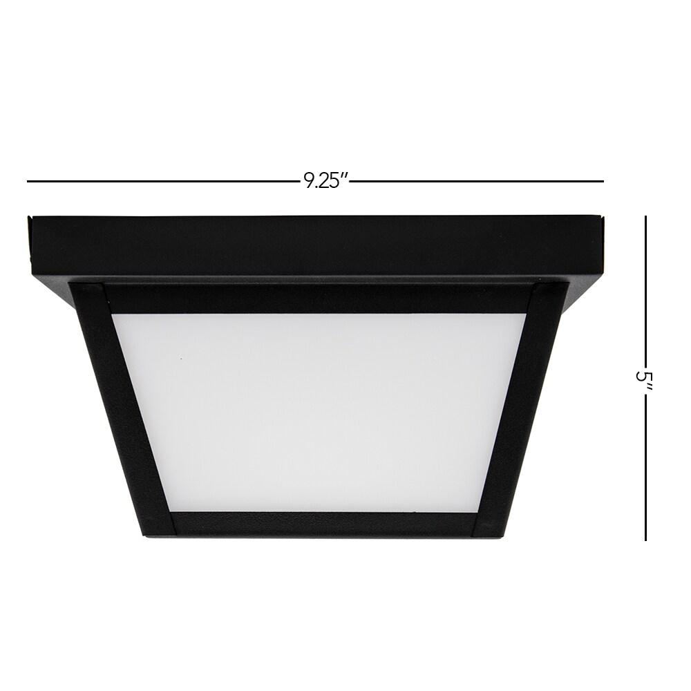 Maxxima LED Outdoor Porch Ceiling Light, Black w/ Frosted White Lens, 1000 Lumens, 3000K Warm White