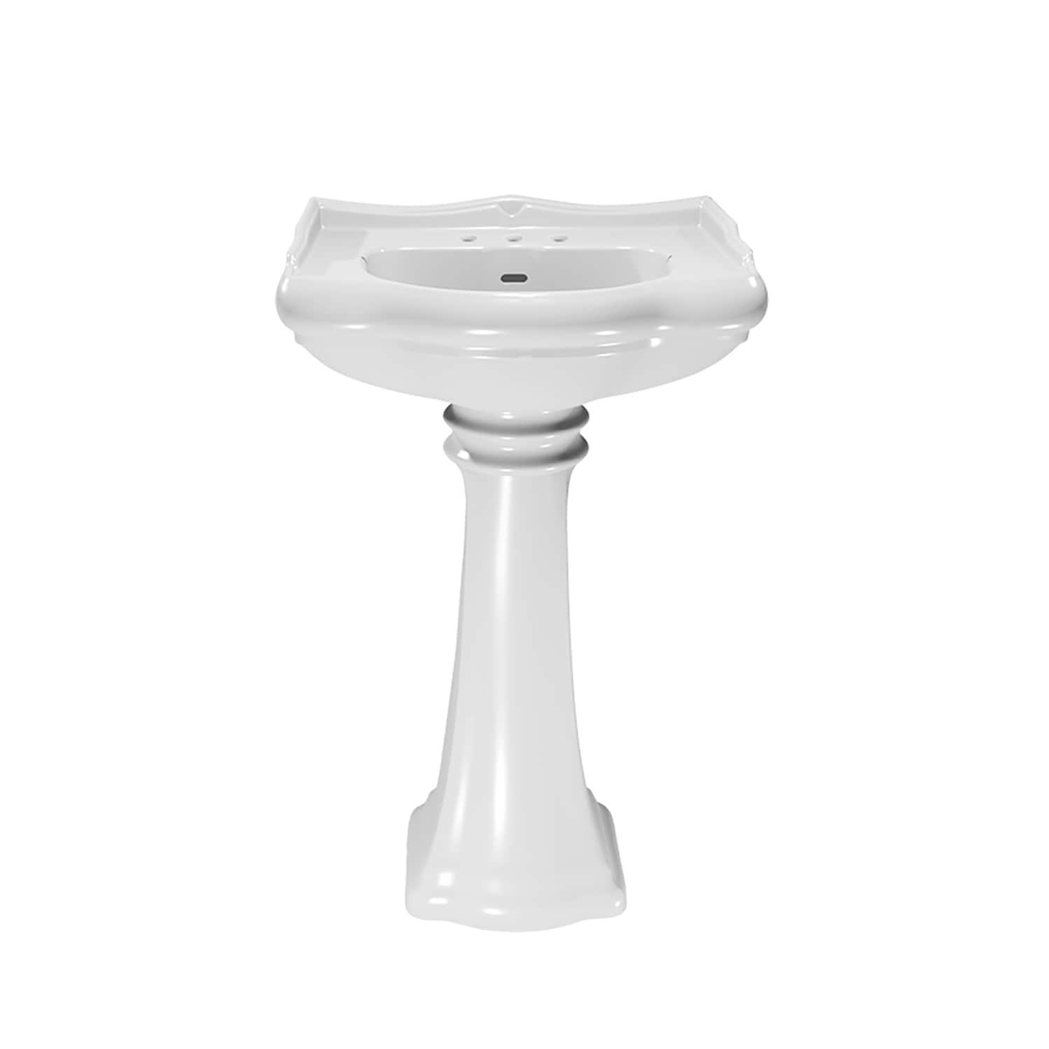 WS Bath Collections 18.3'' White Ceramic U-Shaped Bathroom Sink with Overflow