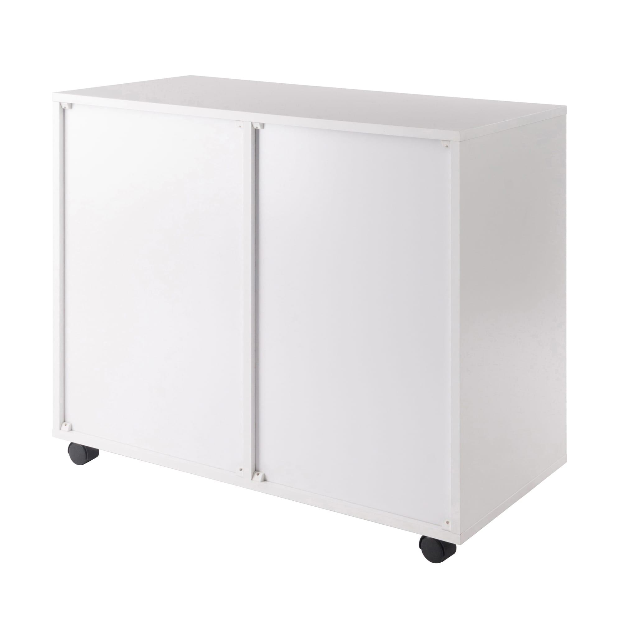 Halifax 2 Sections Mobile Storage Cabinet White - Winsome: Modern Accent Furniture with 4 Drawers & 2 Compartments