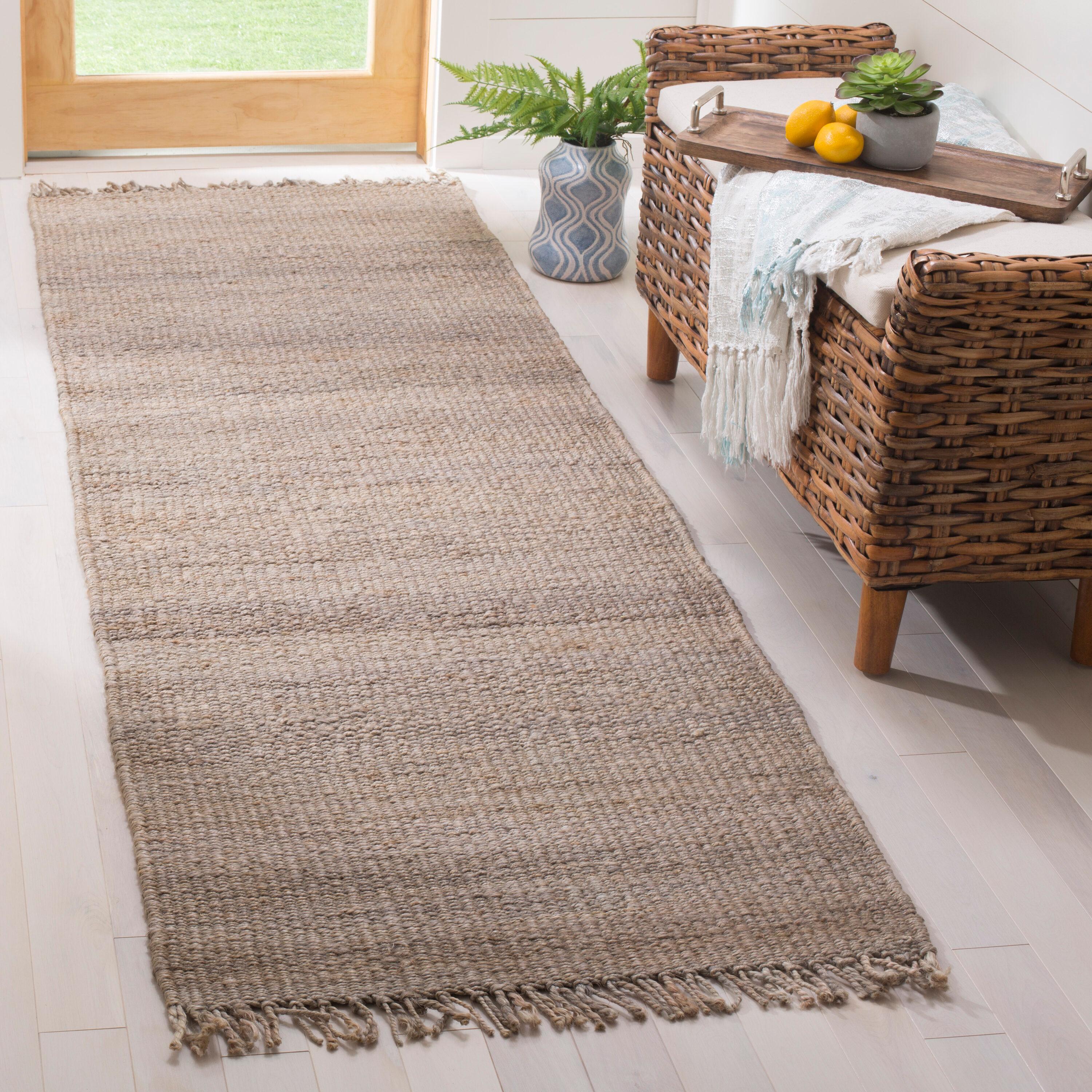 Natural Fiber NF368 Hand Woven Runner Rug - Grey - 2'6"x12' - Safavieh.