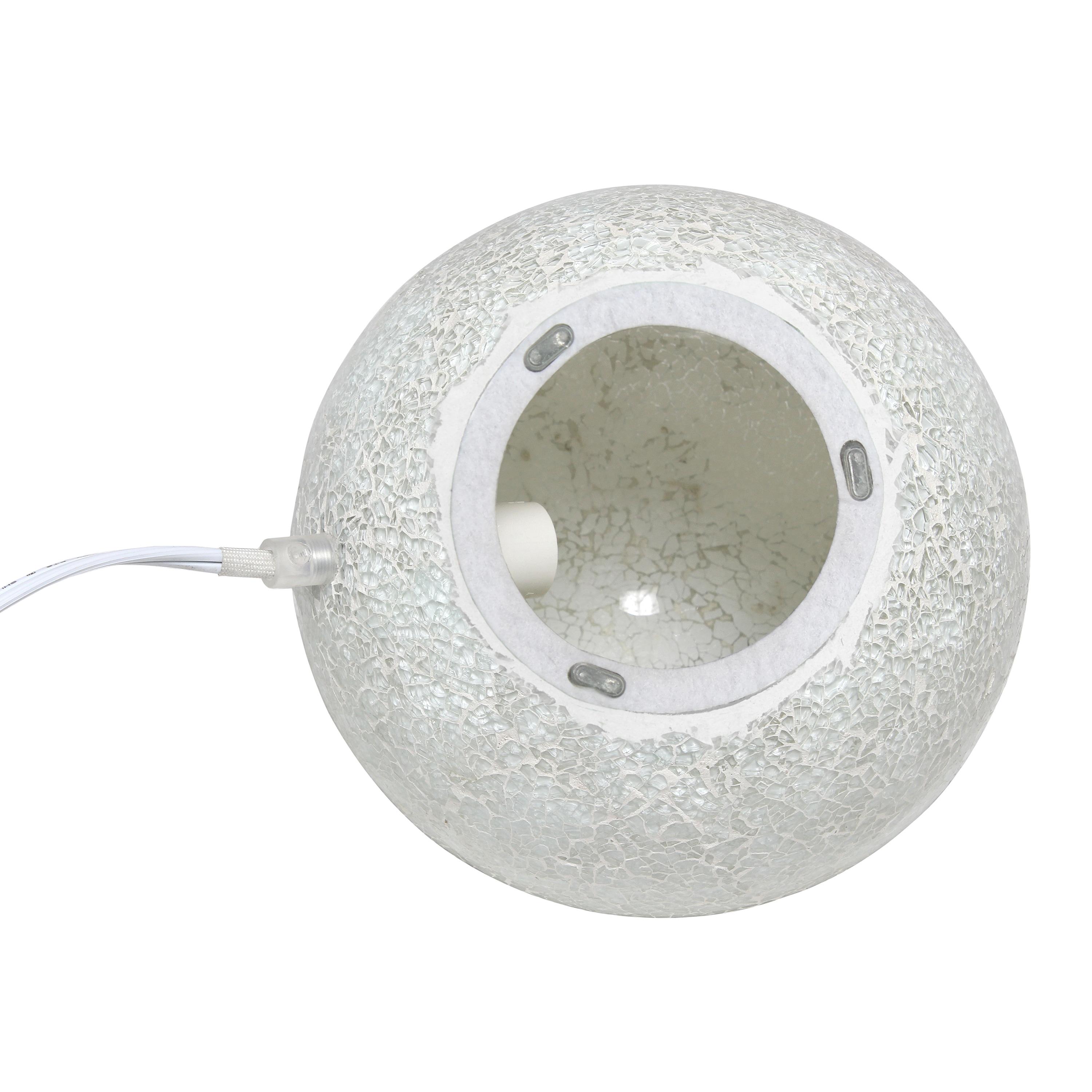 Creekwood Home 8" Crystal Mosaic Patchwork Dome Table Lamp White