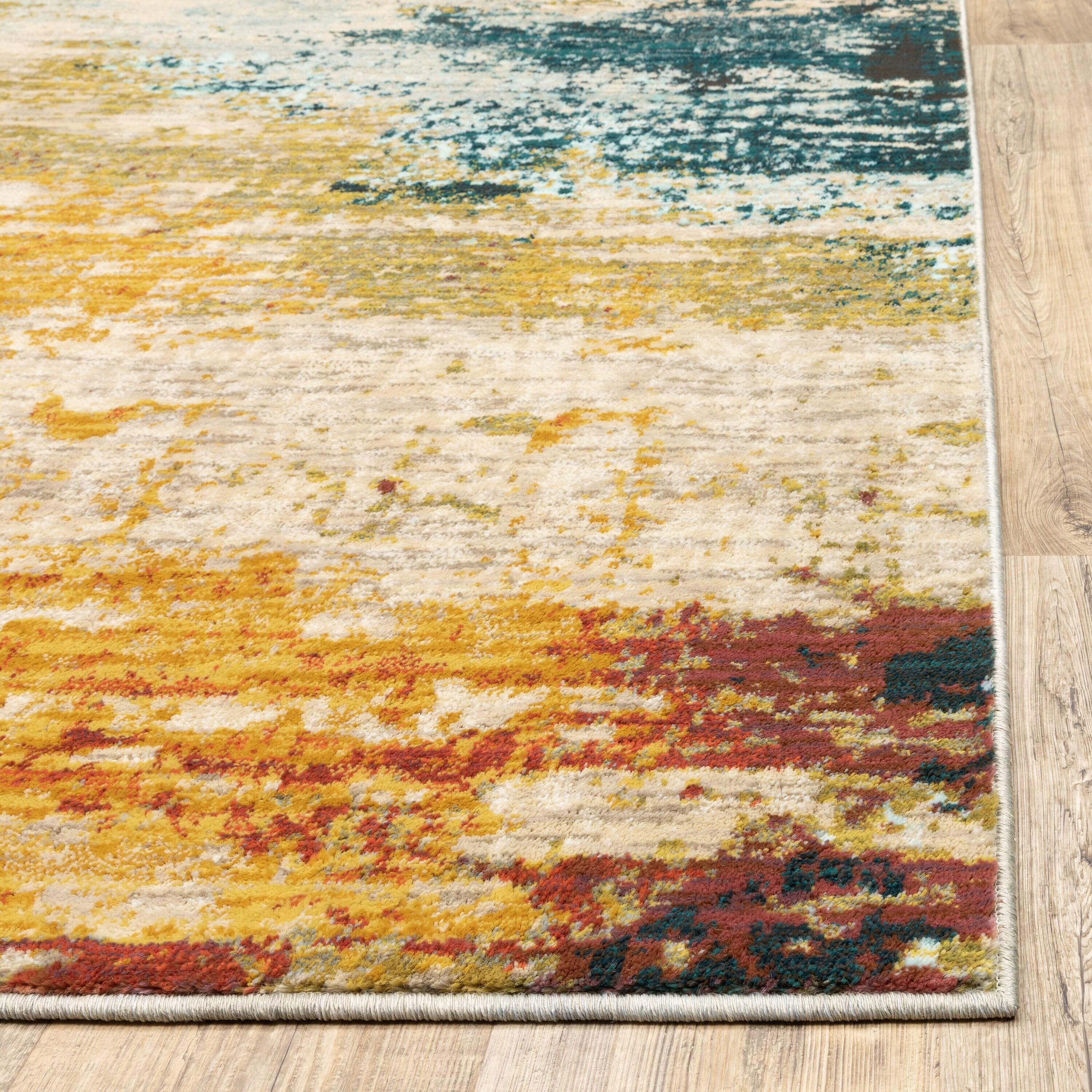 Moretti Birani Area Rug 6365A Blue Rusted Worn 7' 10" x 10' 10" Rectangle