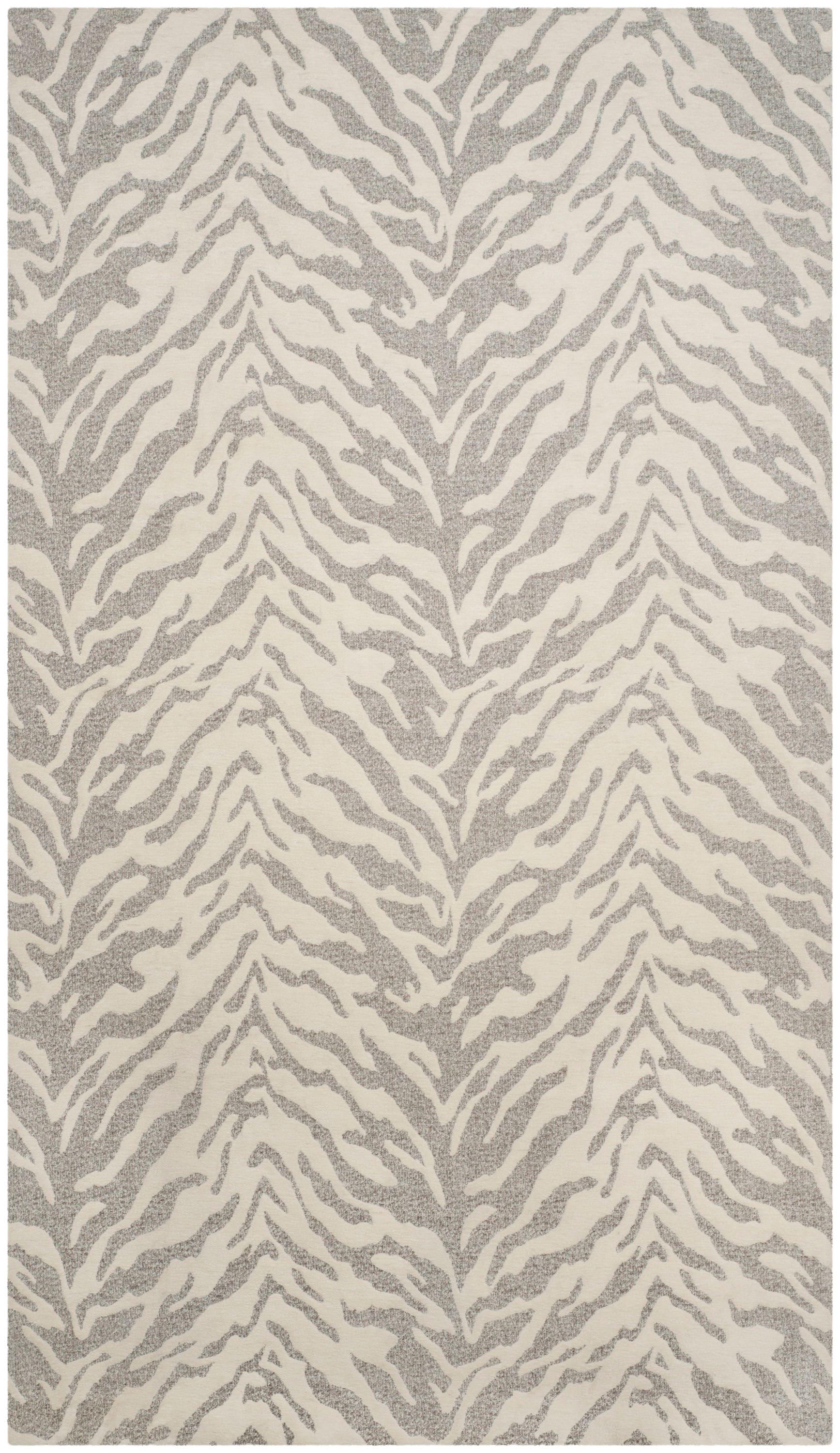 Marbella MRB632 Hand Loomed Area Rug - Light Grey/Ivory - 5'x8' - Safavieh.