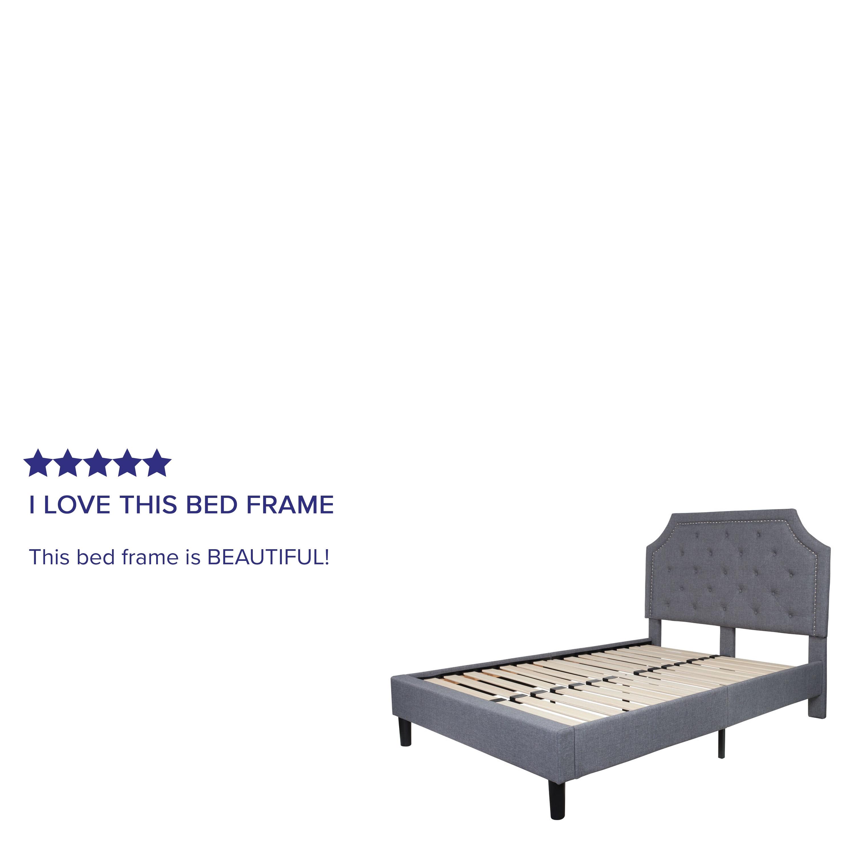 Flash Furniture Brighton Full Size Tufted Upholstered Platform Bed in Light Gray Fabric