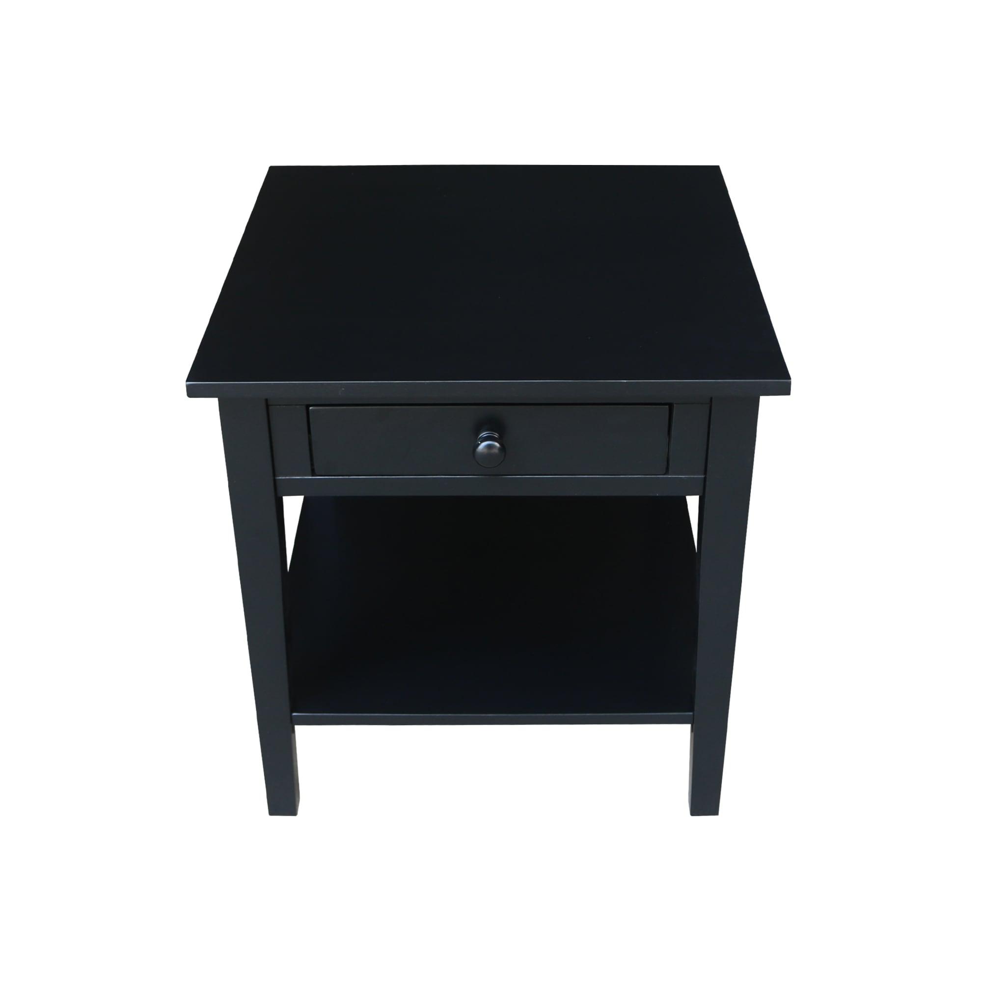 International Concepts Spencer End Table Black: Modern Square Design, Hardwood Frame, 24x24 Size, Spot Clean