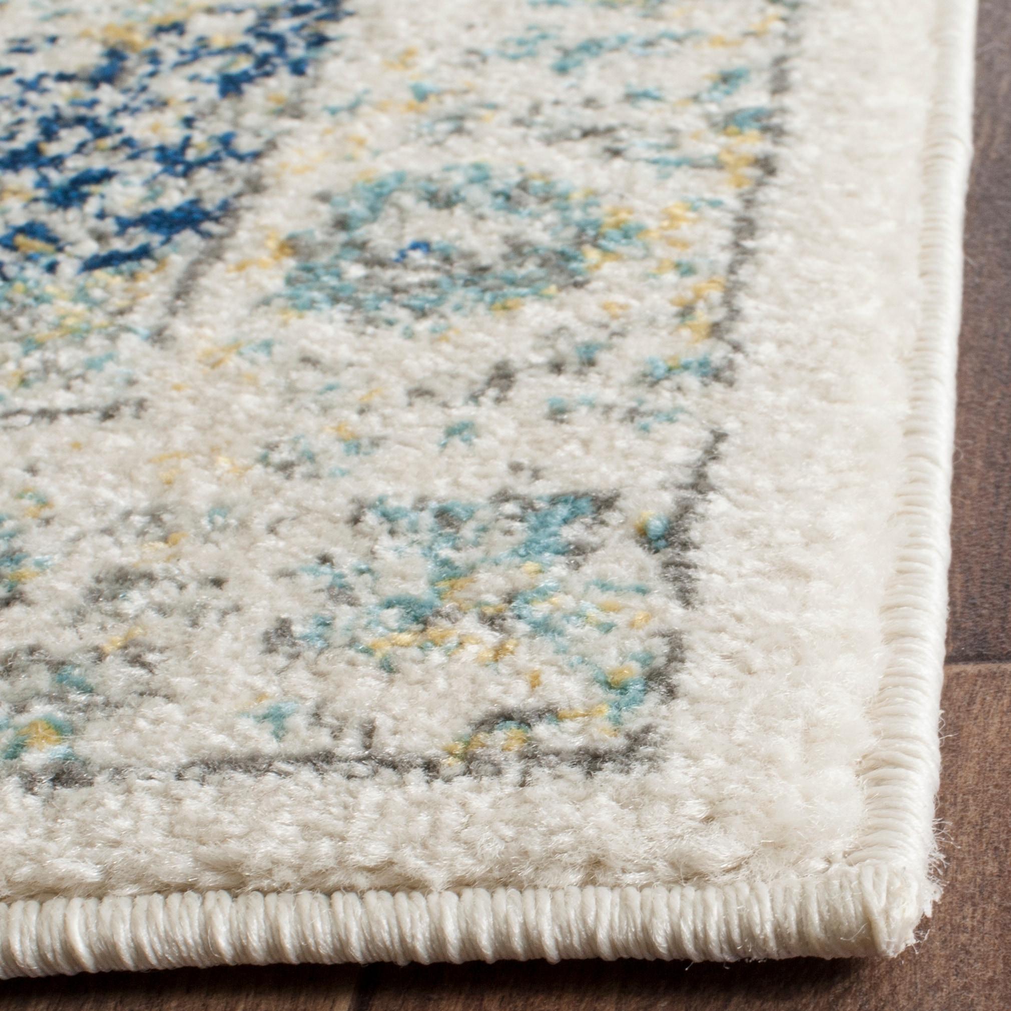 Evoke EVK220 Power Loomed Runner Rug - Ivory/Blue - 2'2"x9' - Safavieh.