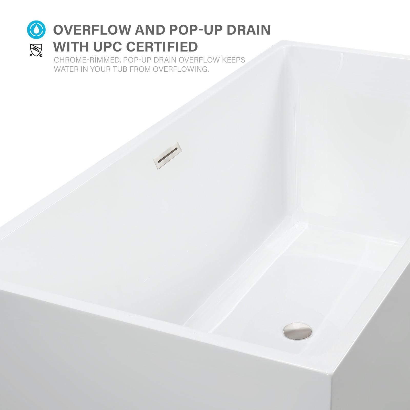 Chloe 59" x 30" Freestanding Soaking Bathtub