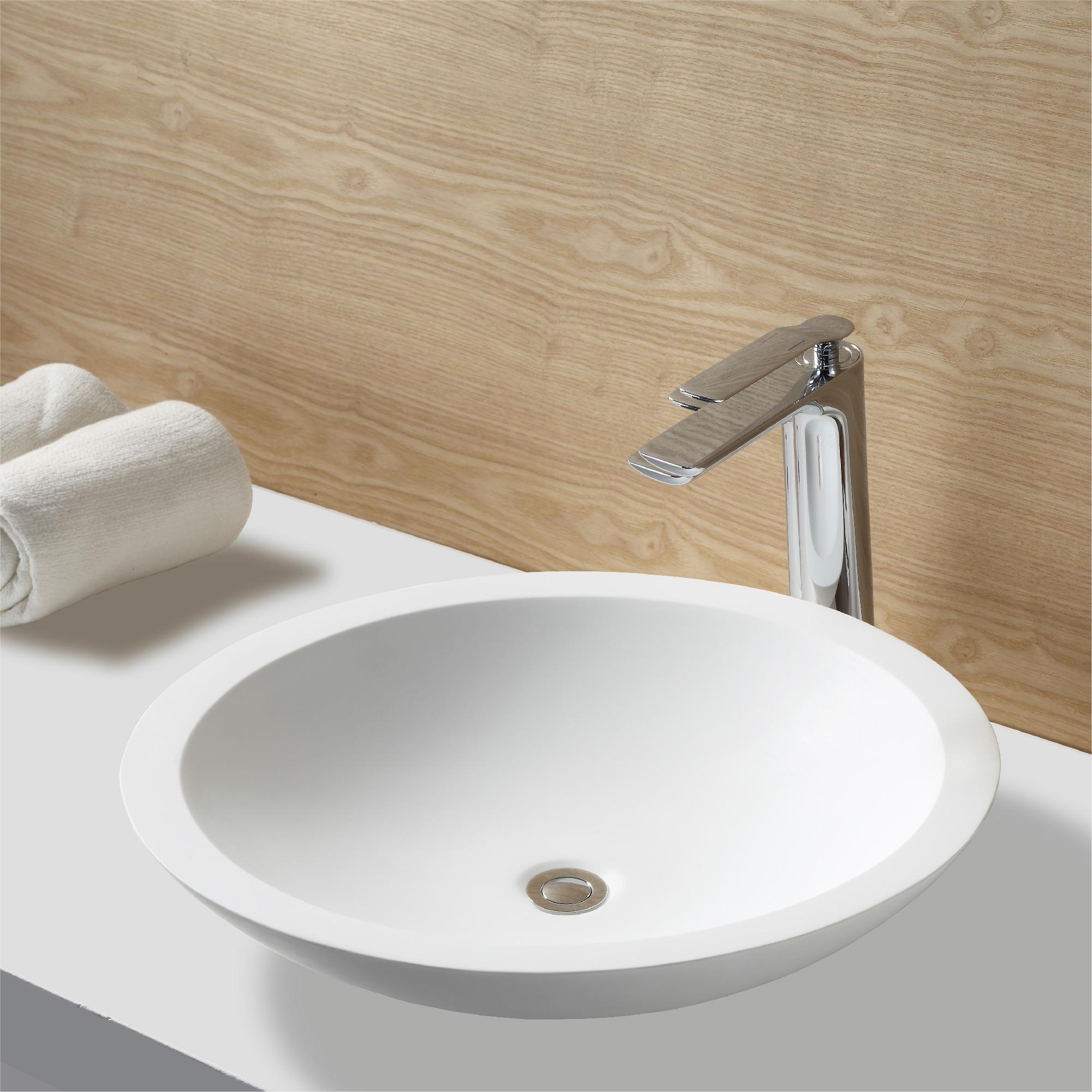 Karran Quattro 19-1/4'' X 19-1/4'' Matte White Acrylic Round Vessel Sink