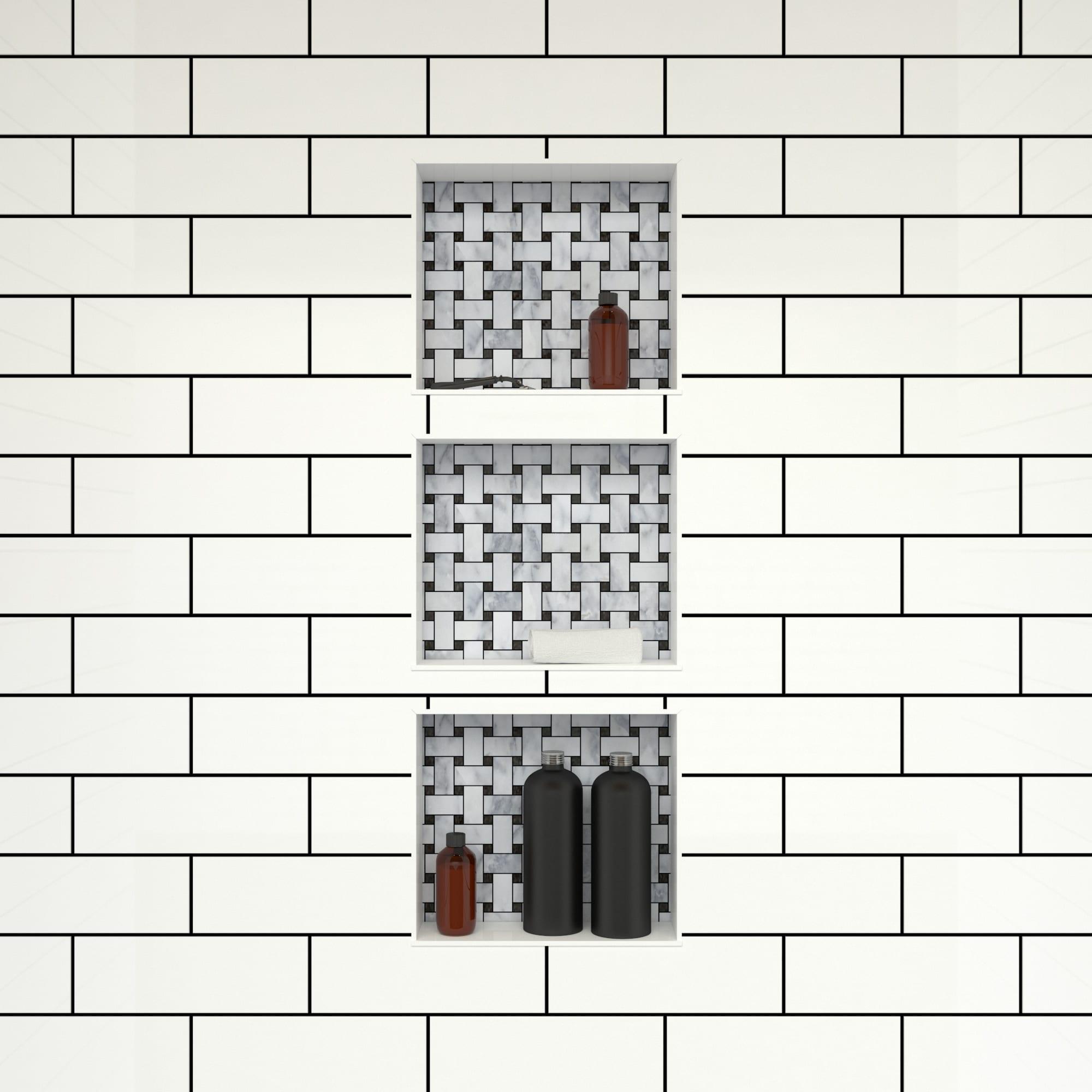 Tile Redi Triple Recessed Shelf