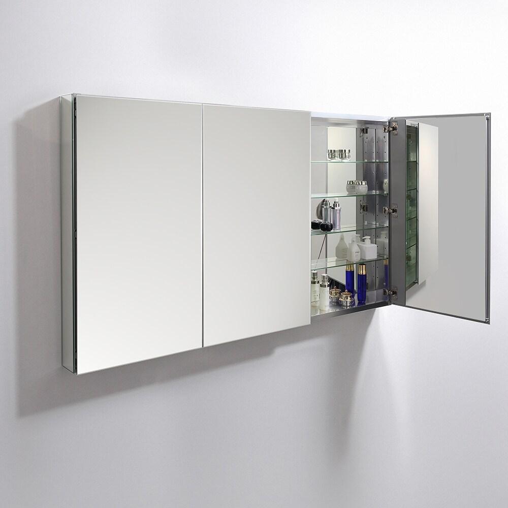 Fresca Senza 59" Aluminum Bathroom Medicine Cabinet with Mirrors in Mirrored