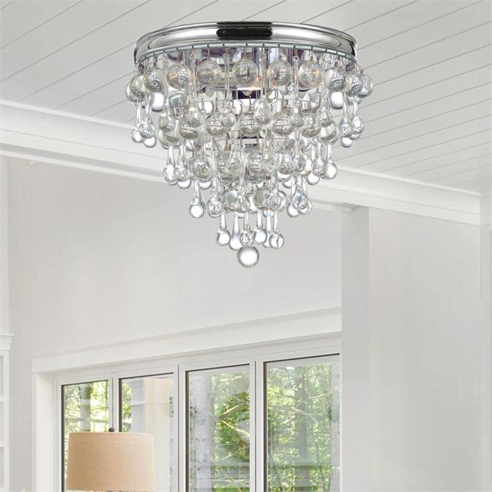 Crystorama Lighting Calypso 3 - Light Flush Mount in  Polished Chrome