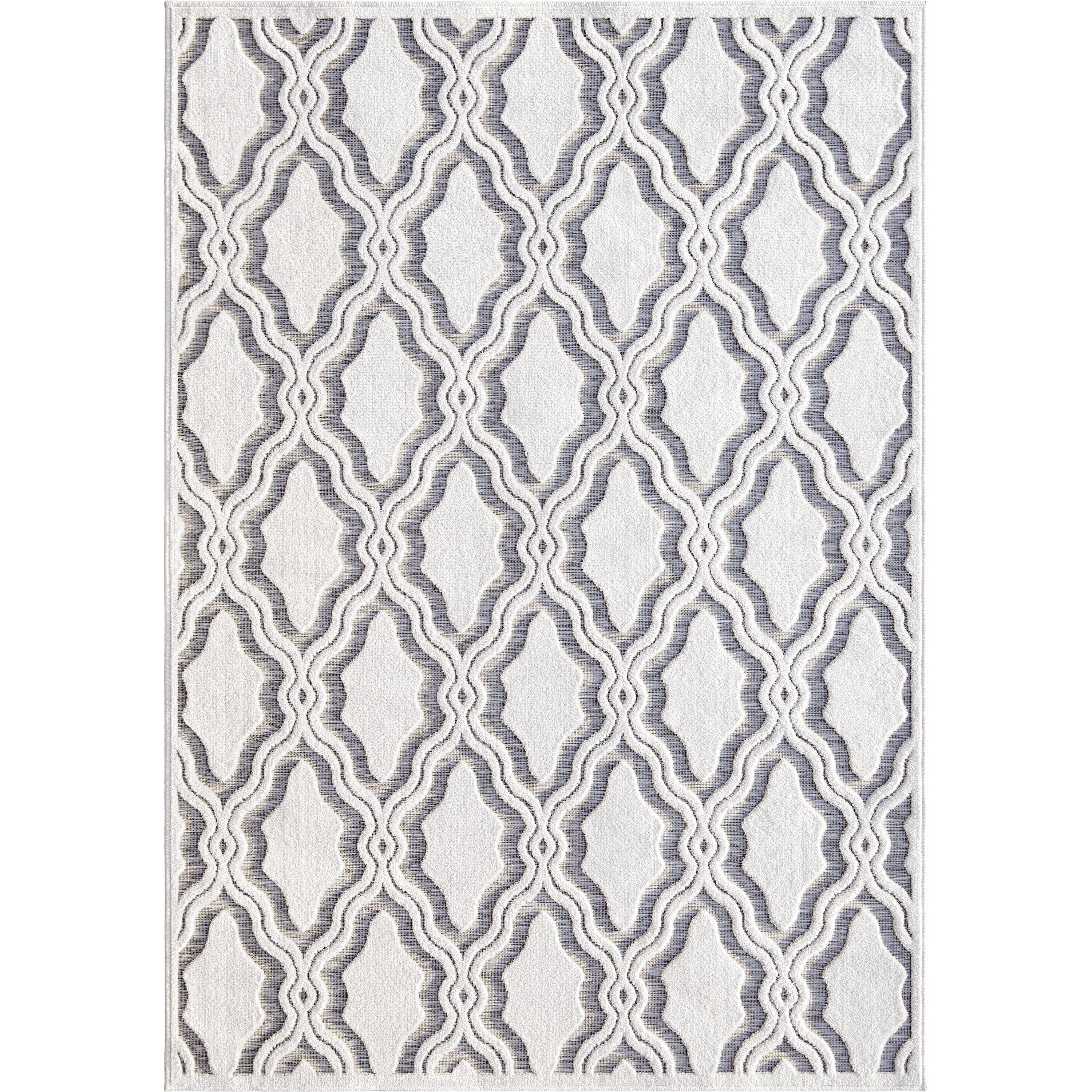 My Texas House Cotton Blossom Natural Gray High Low Indoor Outdoor Rug