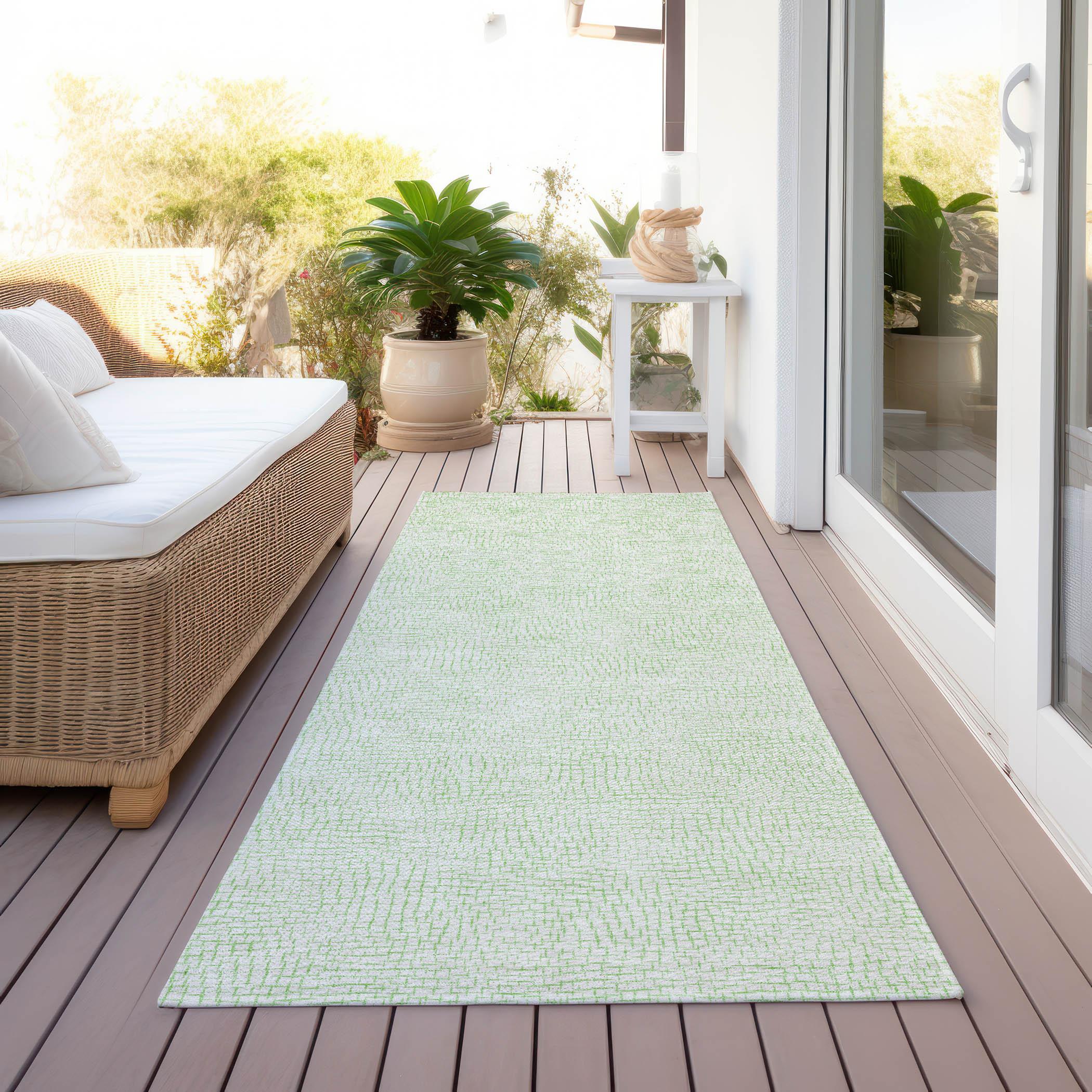 Machine Washable Indoor/Outdoor Chayden ACN1058 Mint Rug