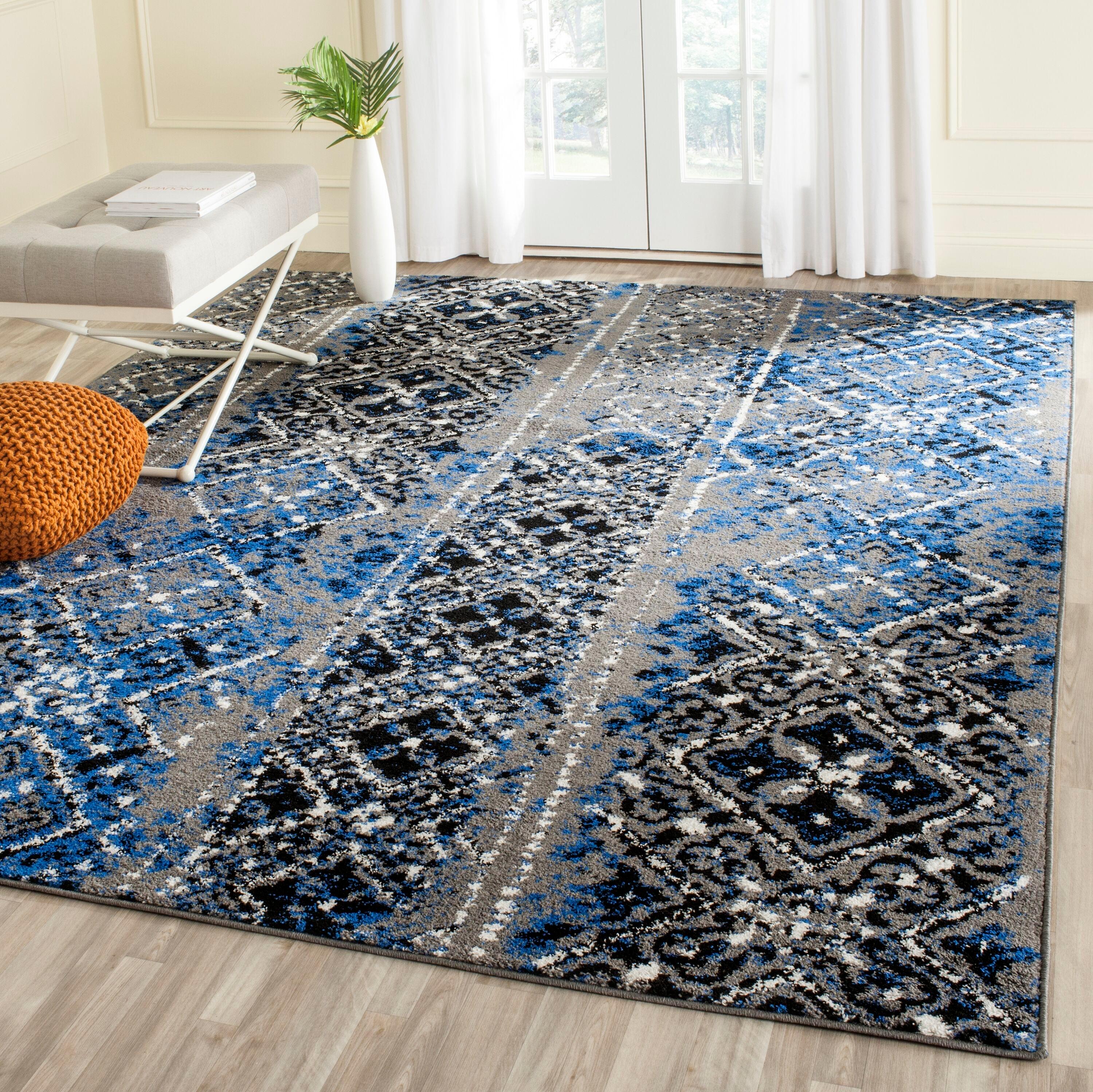 Adirondack ADR111 Machine Made Indoor Area Rug - Silver/Multi - 4'x6' - Safavieh