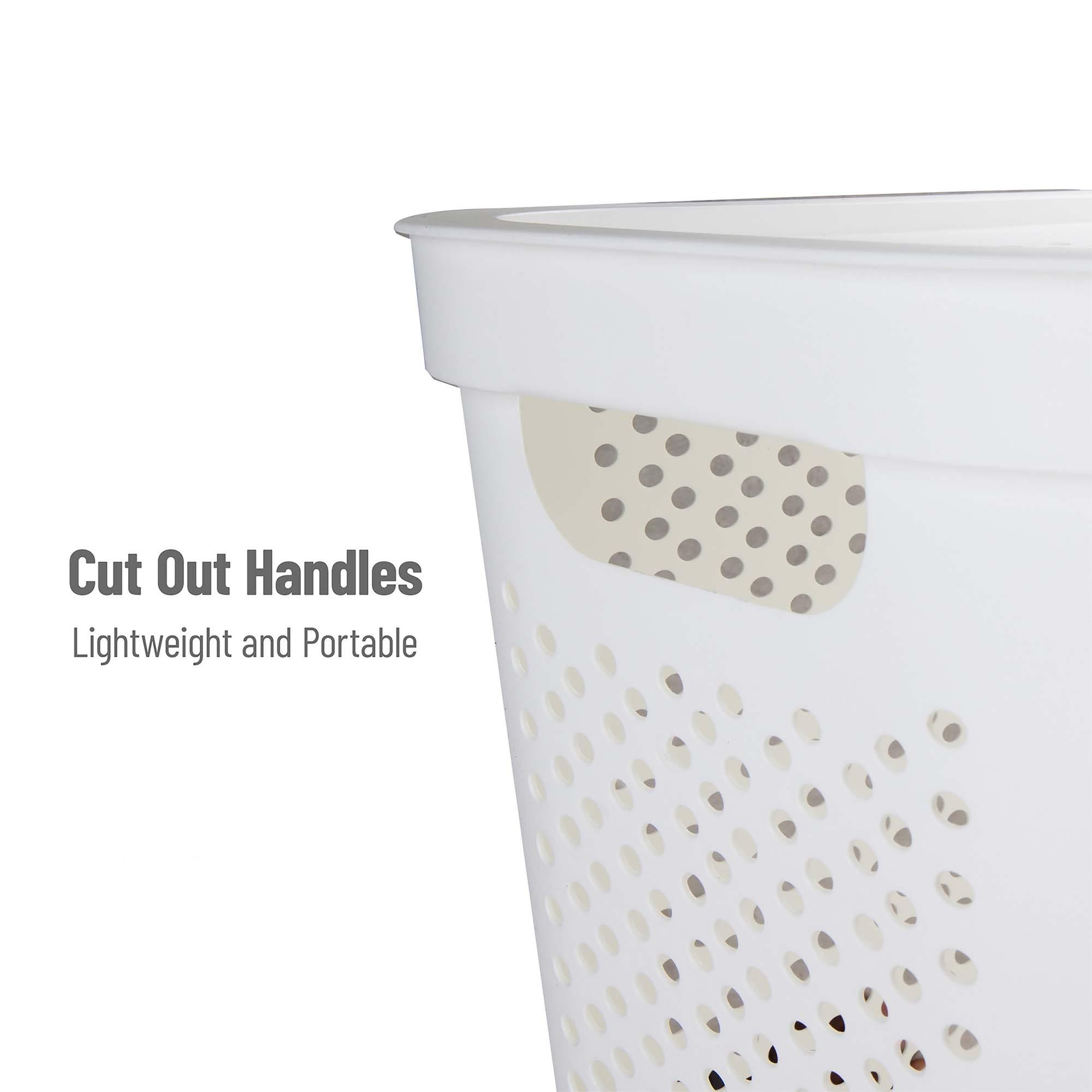 Mind Reader Mind Reader 60L Slim Laundry Hamper, Clothes Basket, Lid, Ventilated, Plastic, 17.25"L x 13.75"W x 23.5"H, 2-Pack