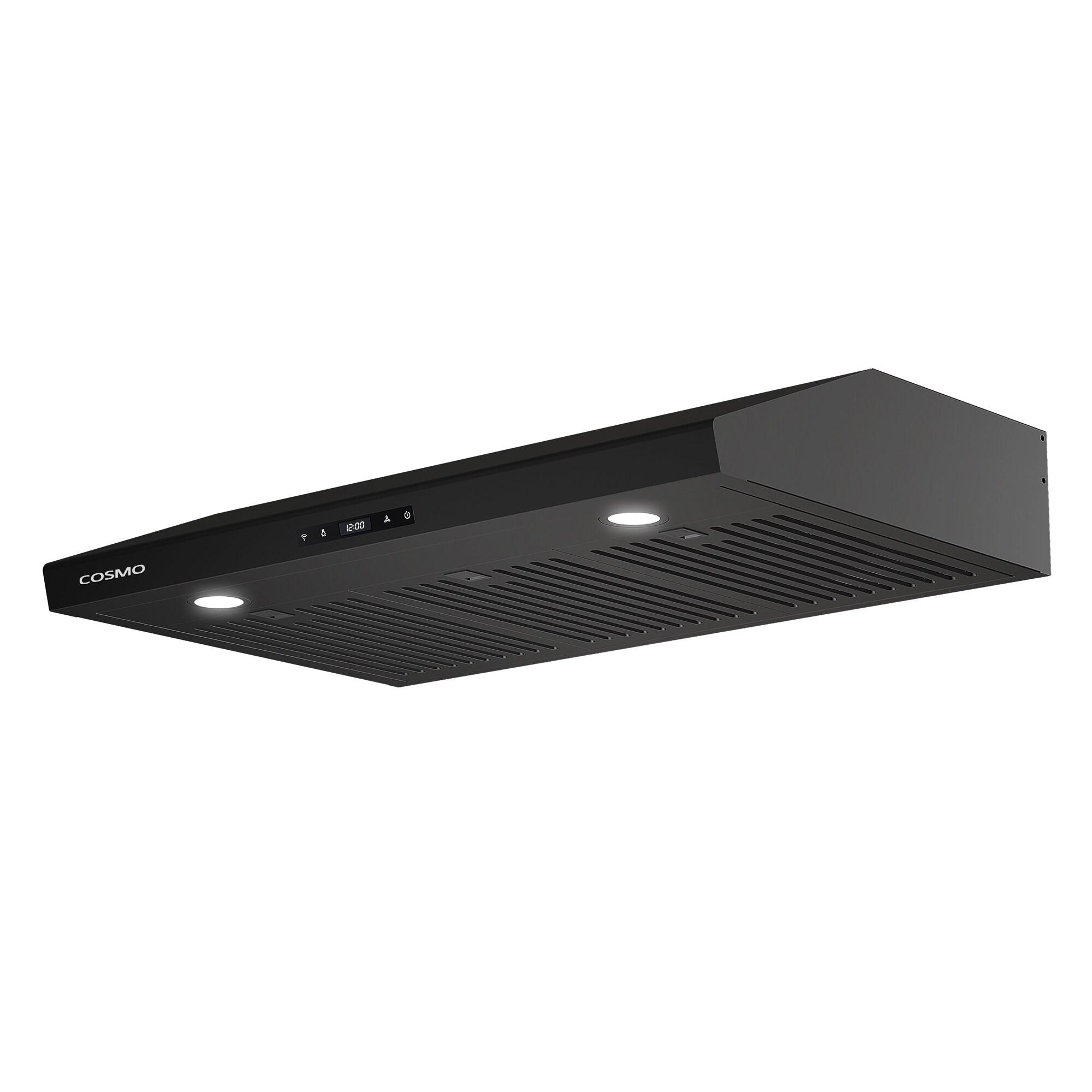 Cosmo 36 In. Haven Collection 500 Cfm Ducted Under Cabinet Range Hood, Touch Controls, Led Lights In Matte Black