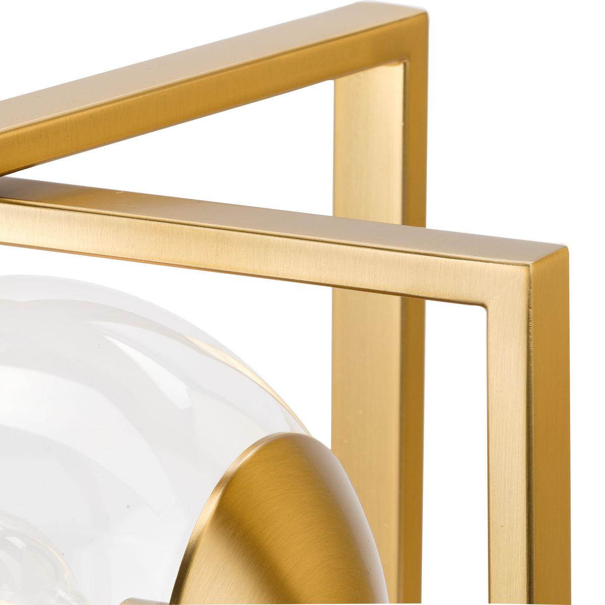 Progress Lighting Atwell 1-Light Semi-Flush Mount Ceiling Light, Brushed Bronze, Clear Globe Shade