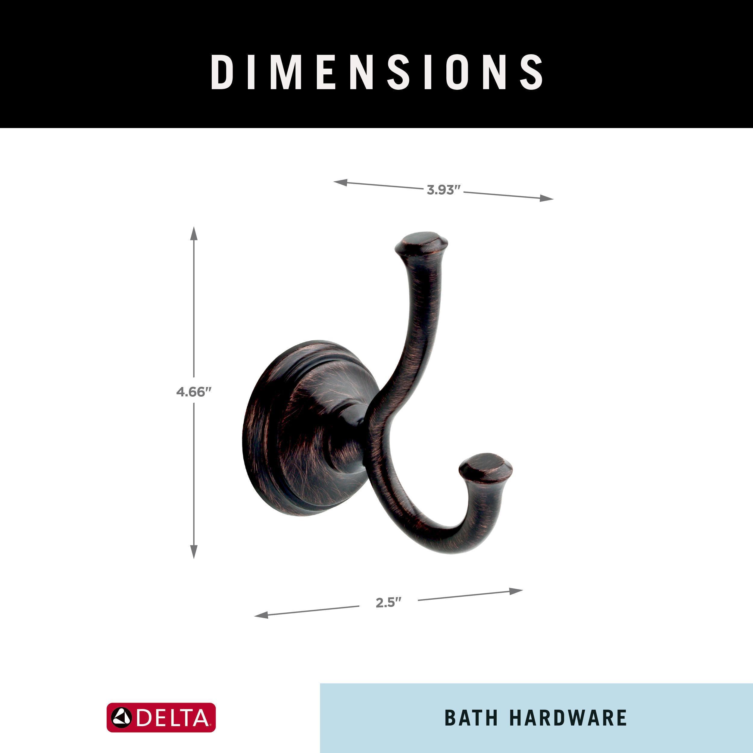 Delta Cassidy Venetian bronze Double -Hook Wall mount Towel Hook