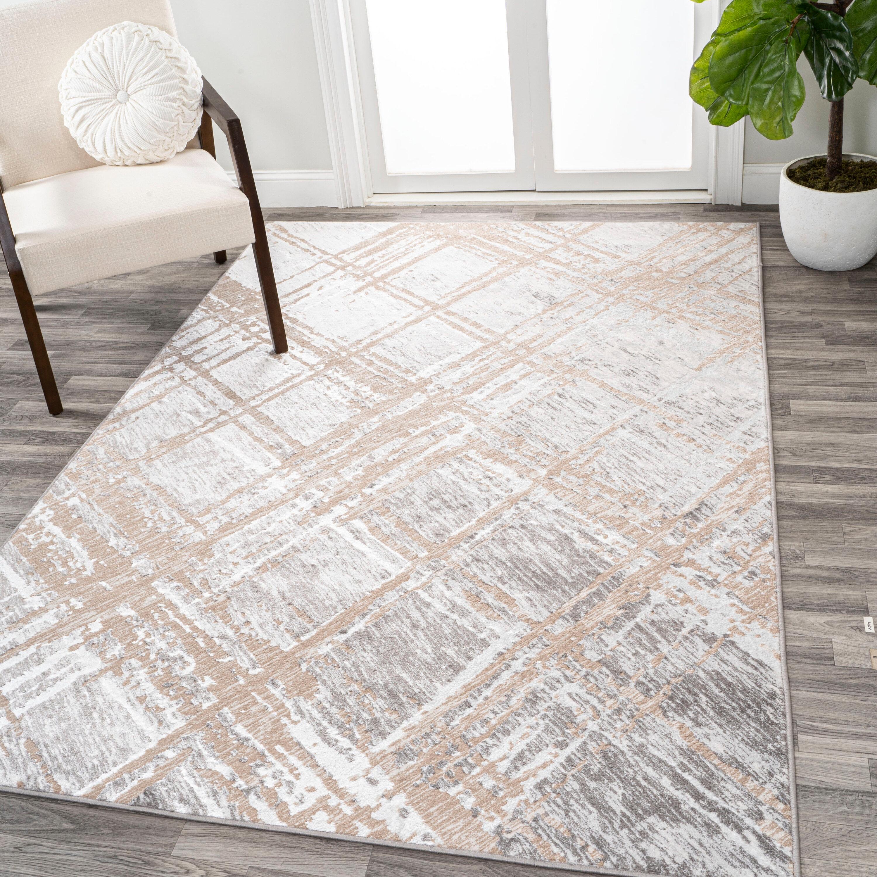 JONATHAN Y Slant Modern Abstract Beige/Gray 5 ft. x 8 ft. Area Rug