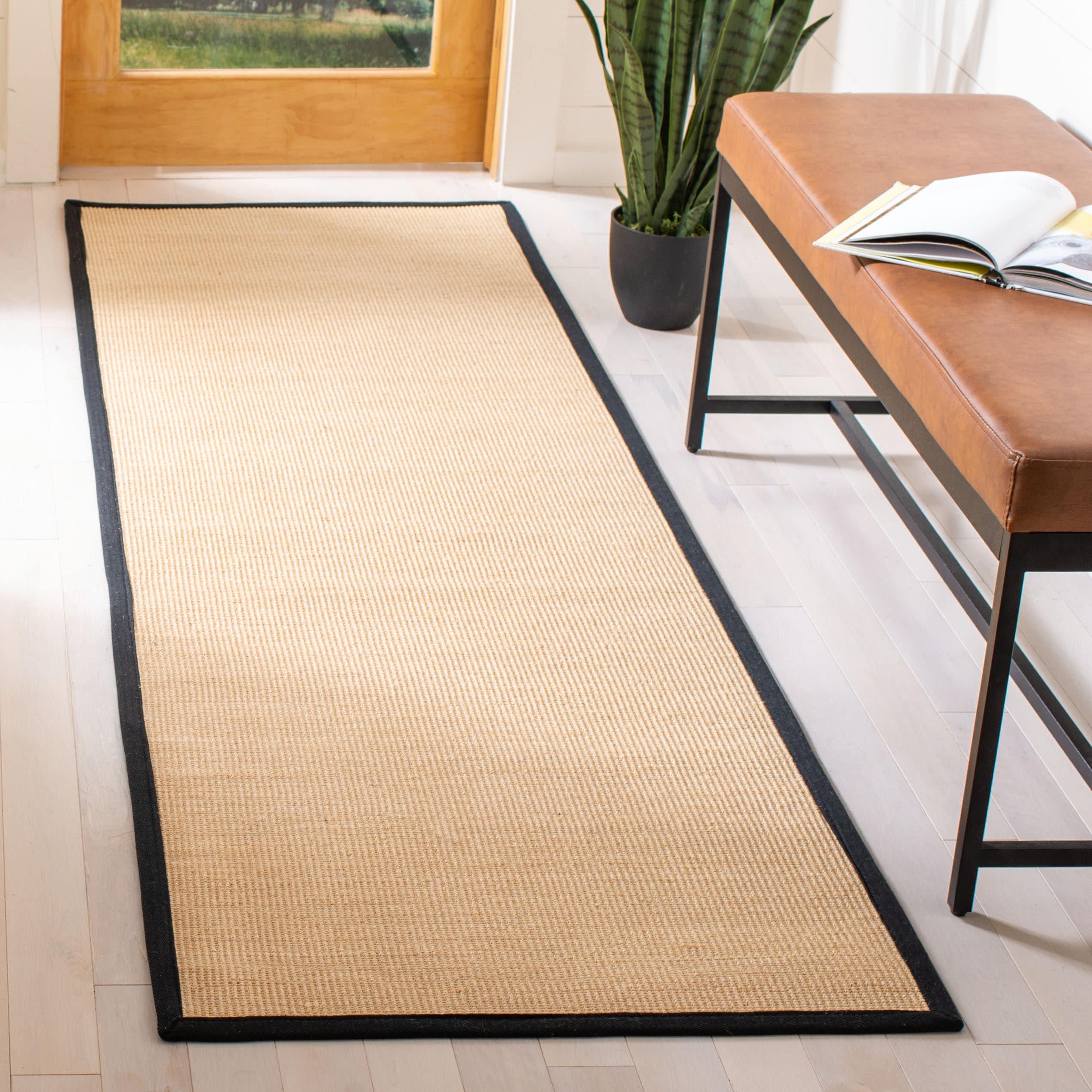 Natural Fiber NF131 Power Loomed Runner Rug - Beige/Black - 2'6"x6' - Safavieh.