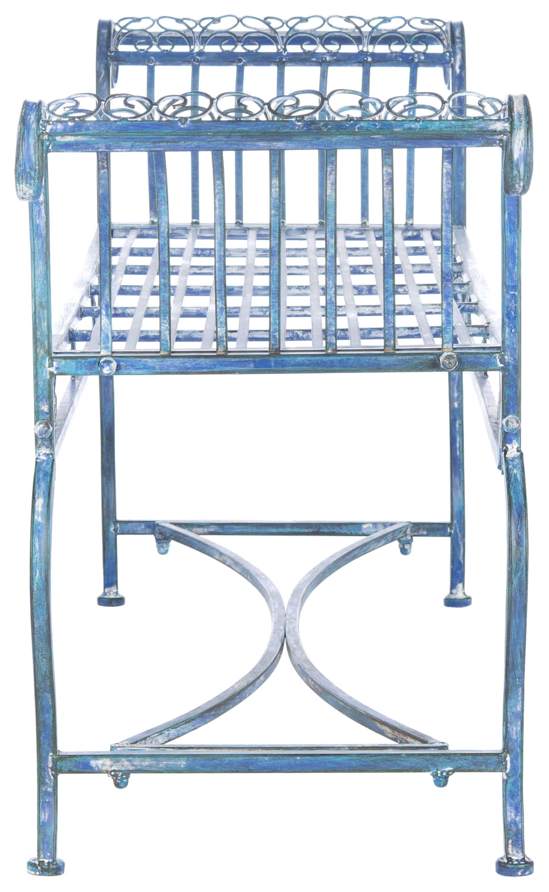 Brielle Bench - Outdoor - PAT5004 - Mossy Blue - Safavieh