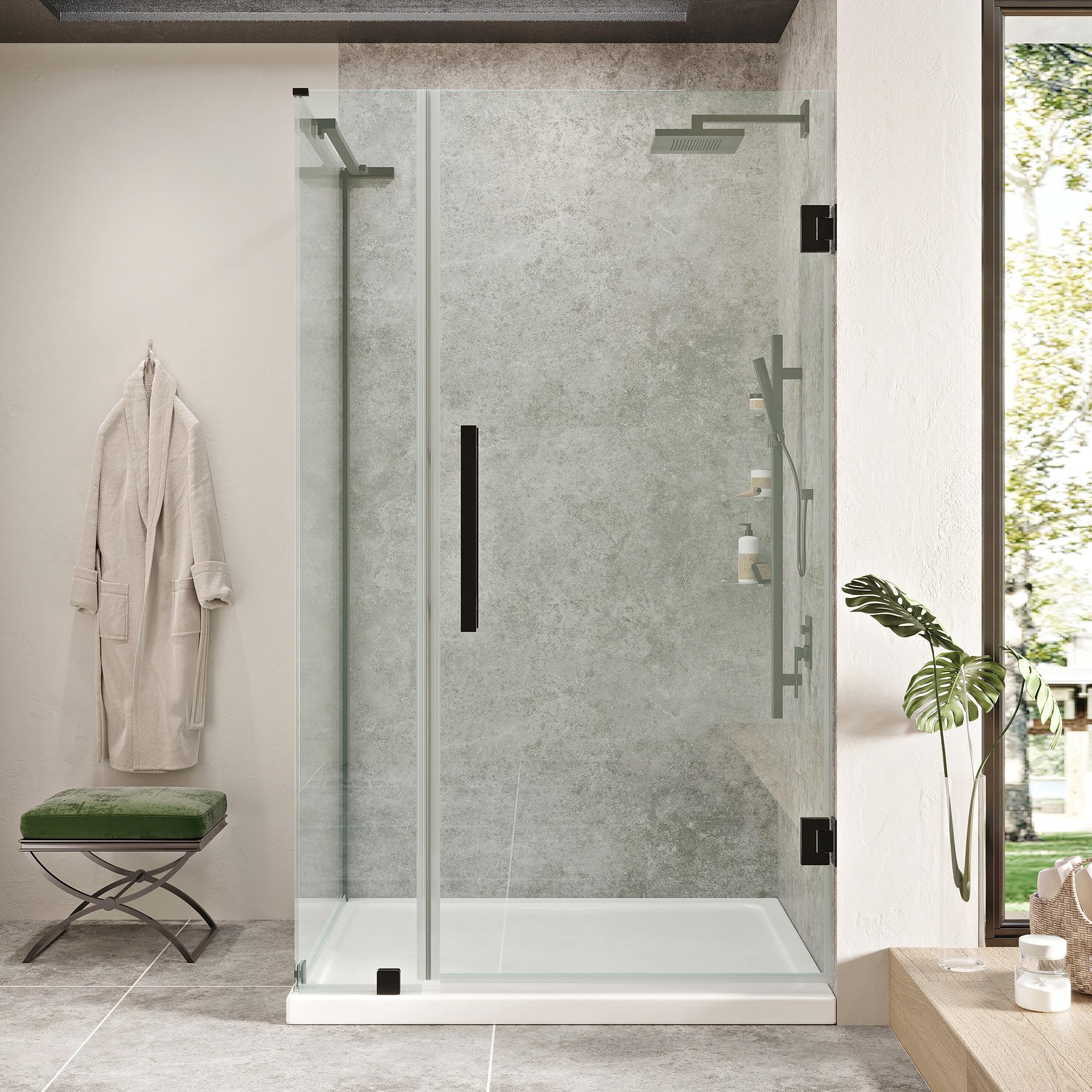 Ove Decors Endless Tampa 47" W x 72" H Alcove Frameless Shower Kit, Door, 2 Panel, Base, Shelves TA1330421