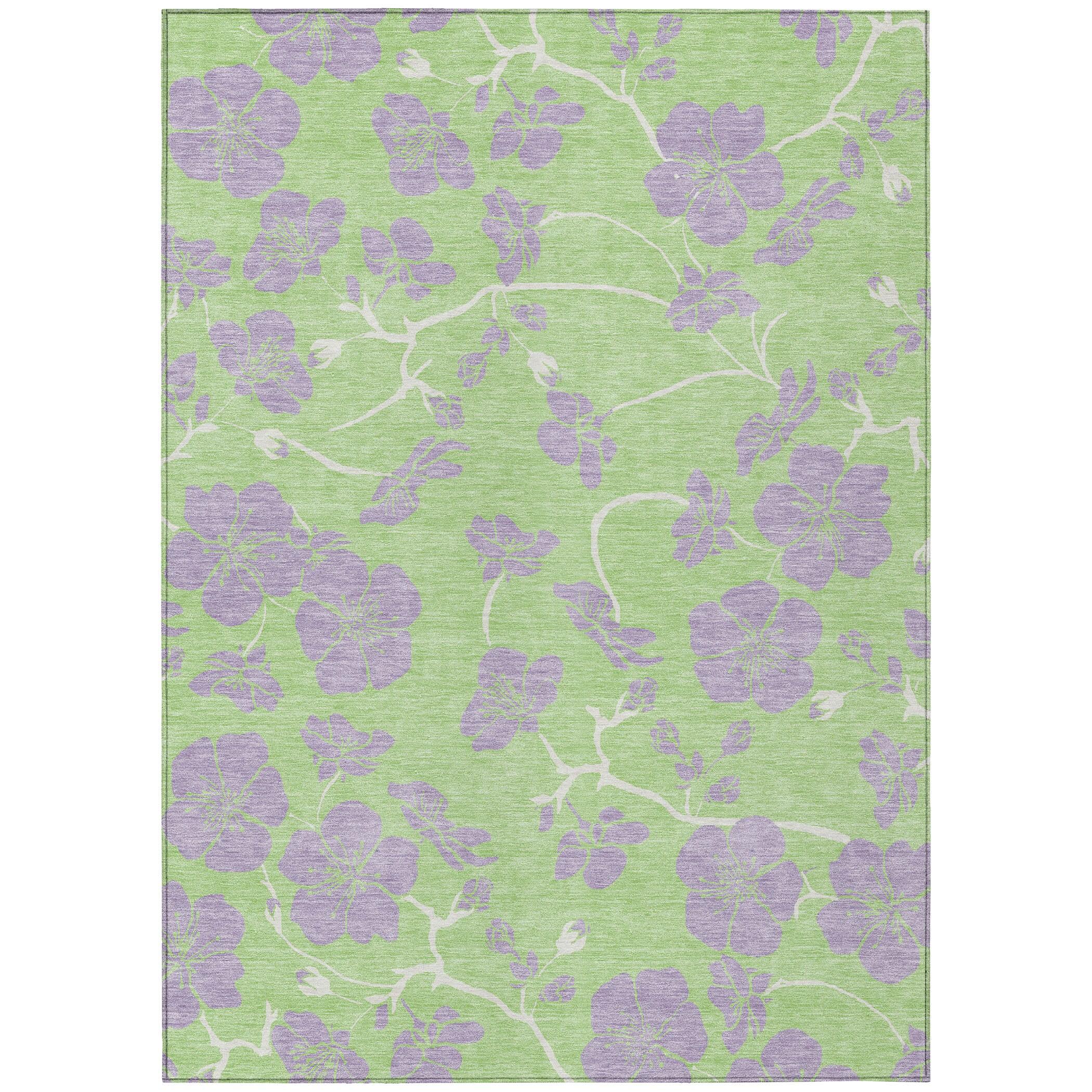 Addison Rugs Chantille Indoor/Outdoor Transitional Floral Mint Washable Rectangle Rug, 2'6" x 3'10"