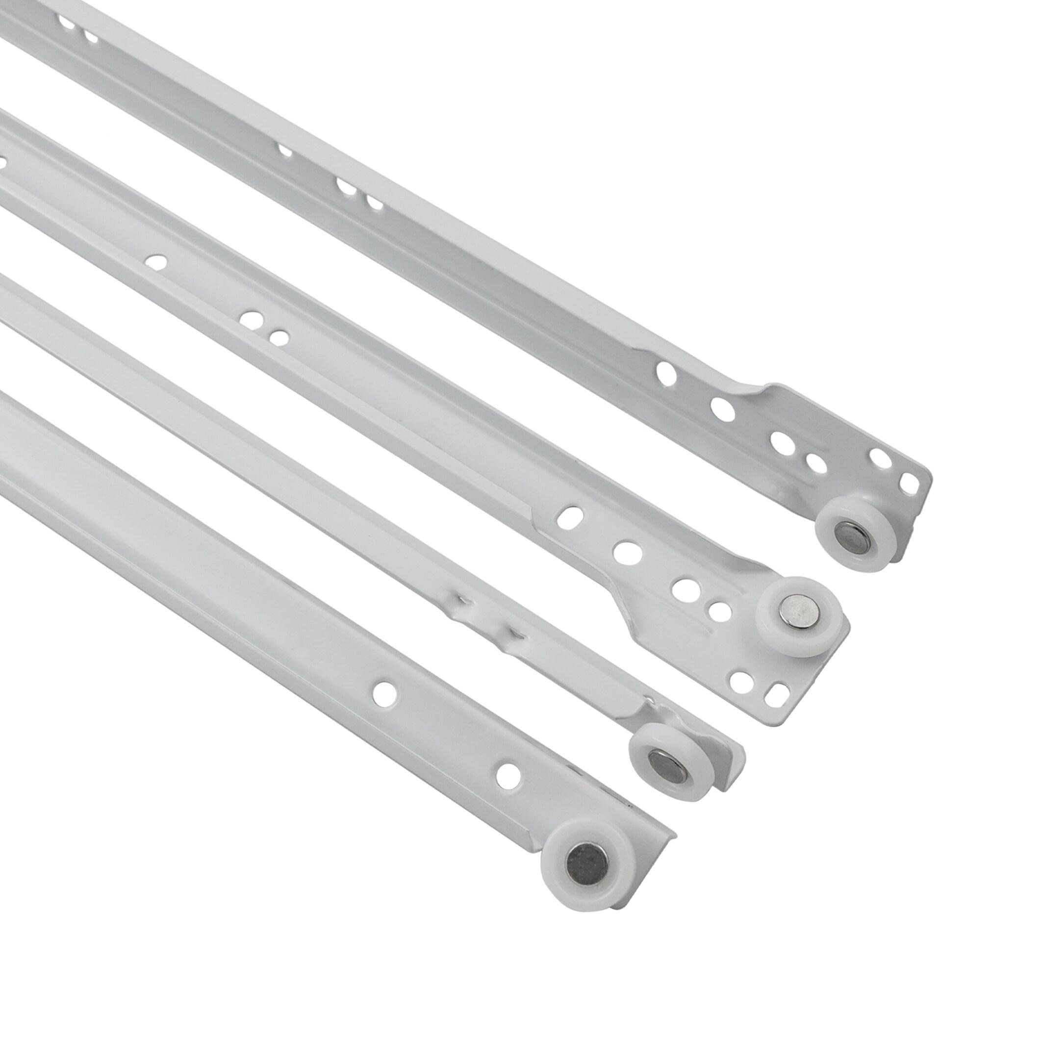 Drawer Slide Bottom Mount 3/4 Extension White Finish