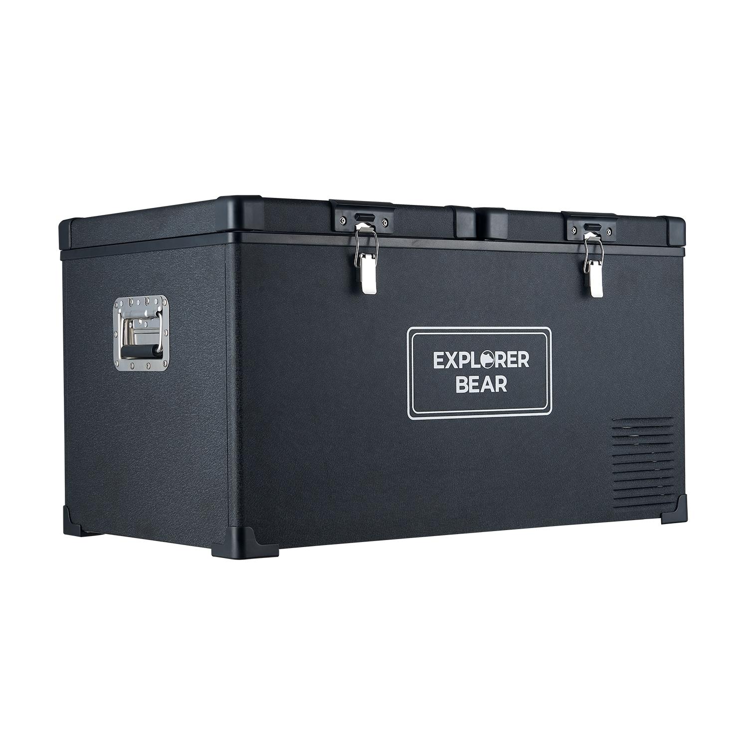 Explorer Bear EX75DB/75DW 79.3QT/75L 12/24V Portable Dual Zone Electric Cooler - Black