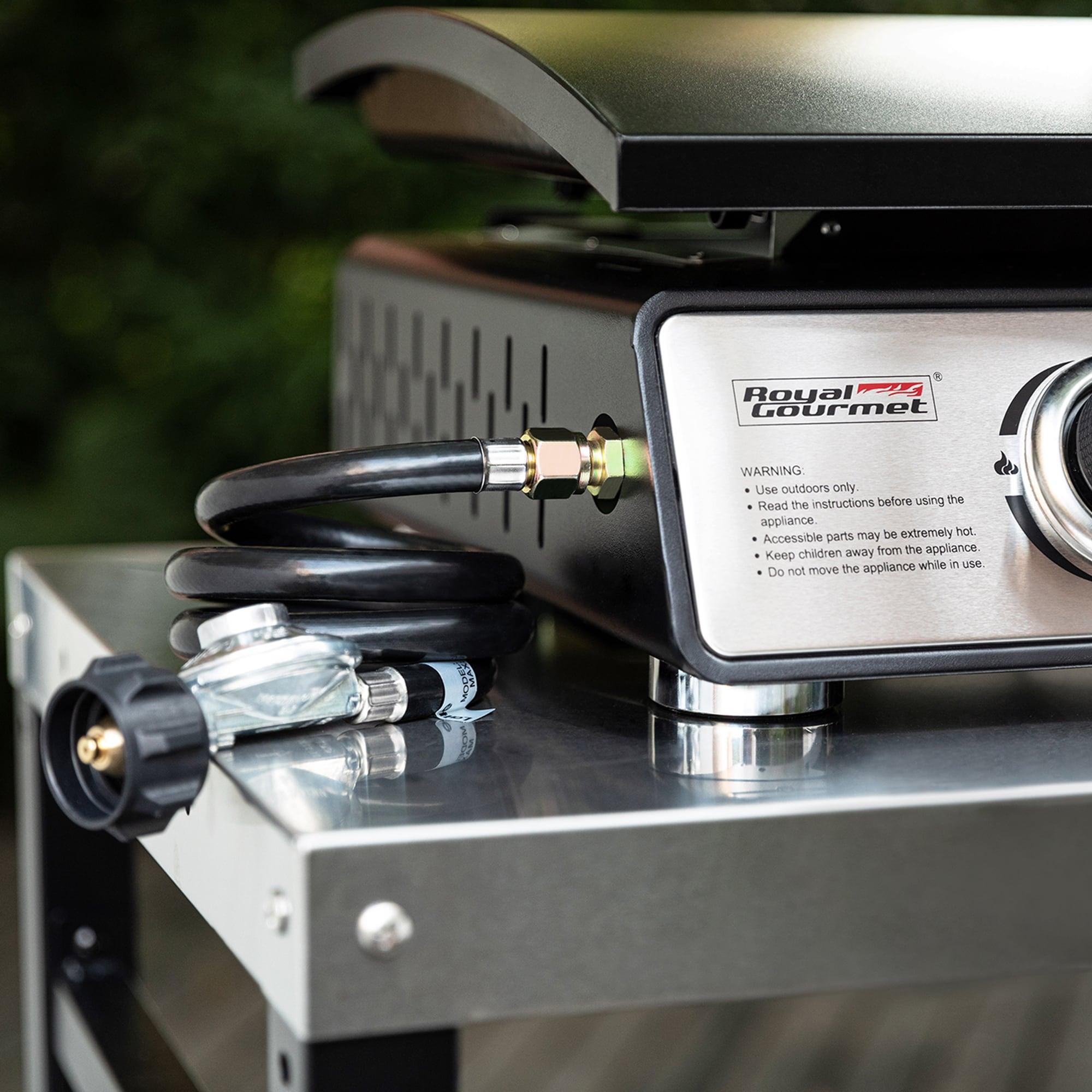 Royal Gourmet 3-Burner Portable Gas Grill Griddle with Top Hard Cover