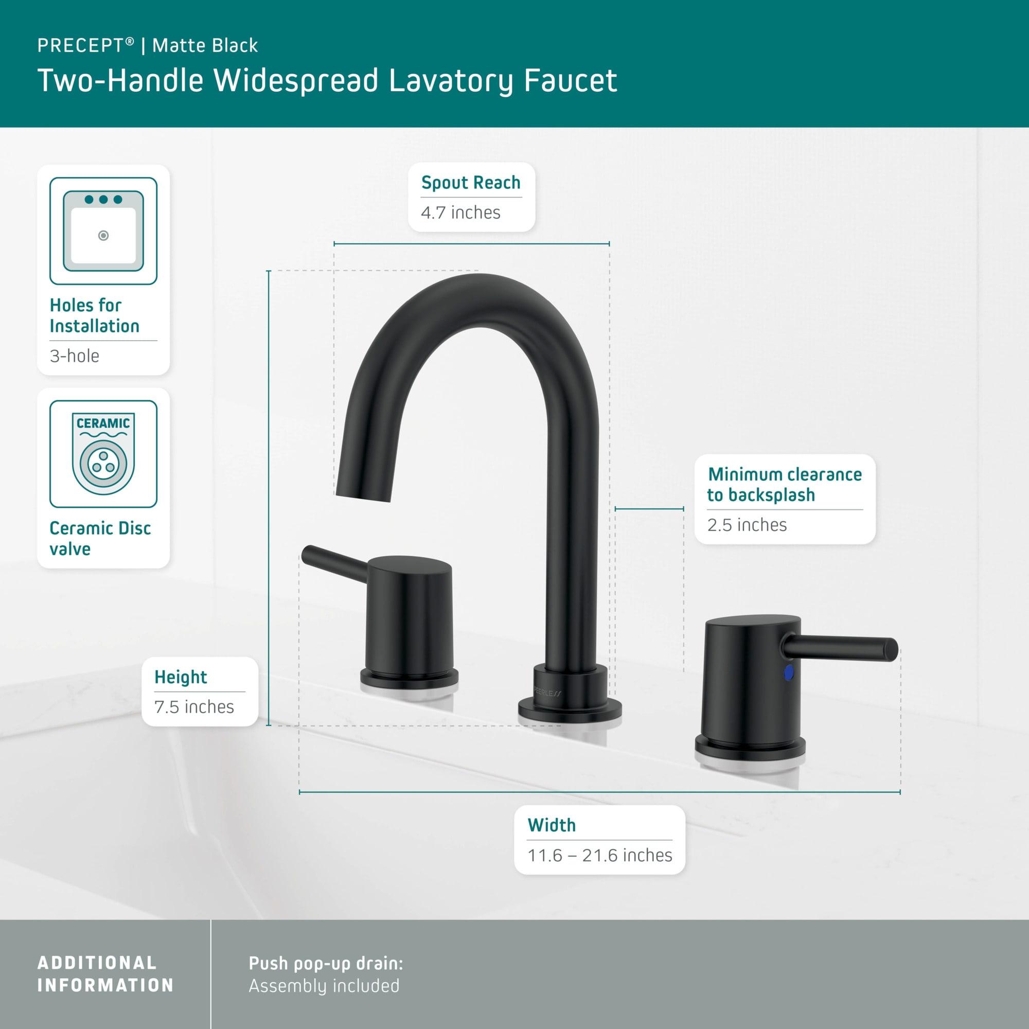 Precept Widespread 2-handle Bathroom Faucet with Drain Assembly