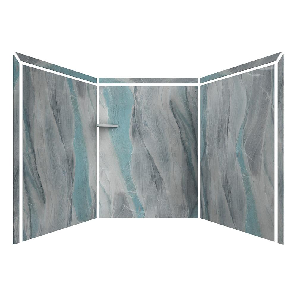 FlexStone Adaptable 60"W x 60"D x 80"H Alcove Shower Surround