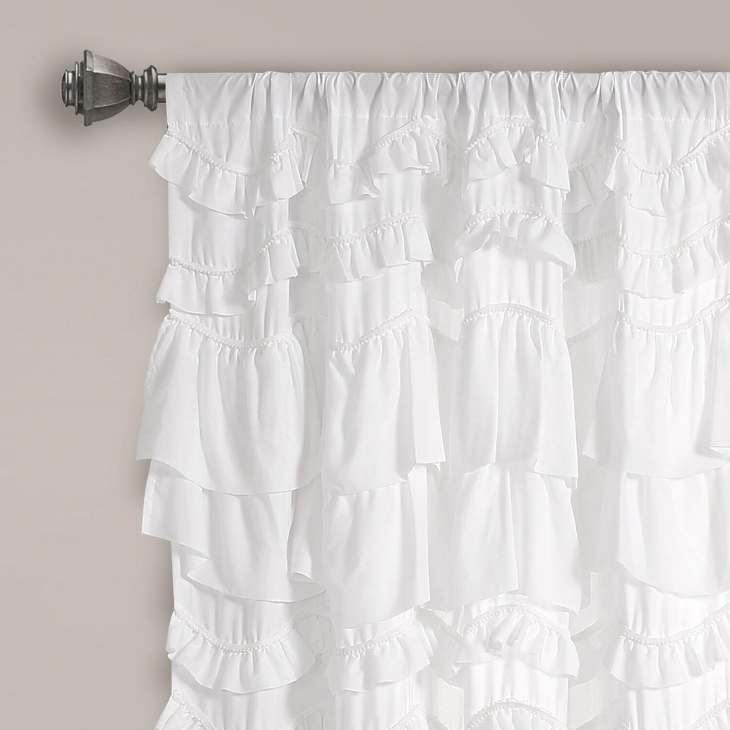 Lush Decor Kemmy Polyester Semi Sheer Curtain Single Panel
