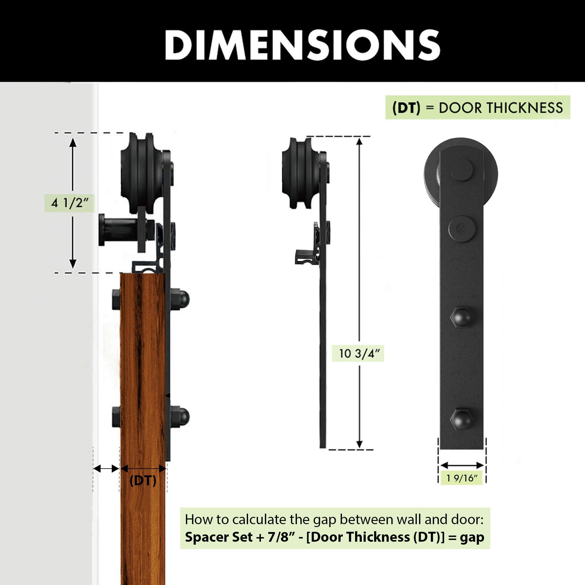 Homacer Black Rustic Sliding Barn Door Hardware Kit, for Two/Double Doors, 14ft Long Flat Track, Straight Design Roller, Heavy Duty, for Interior & Exterior Use