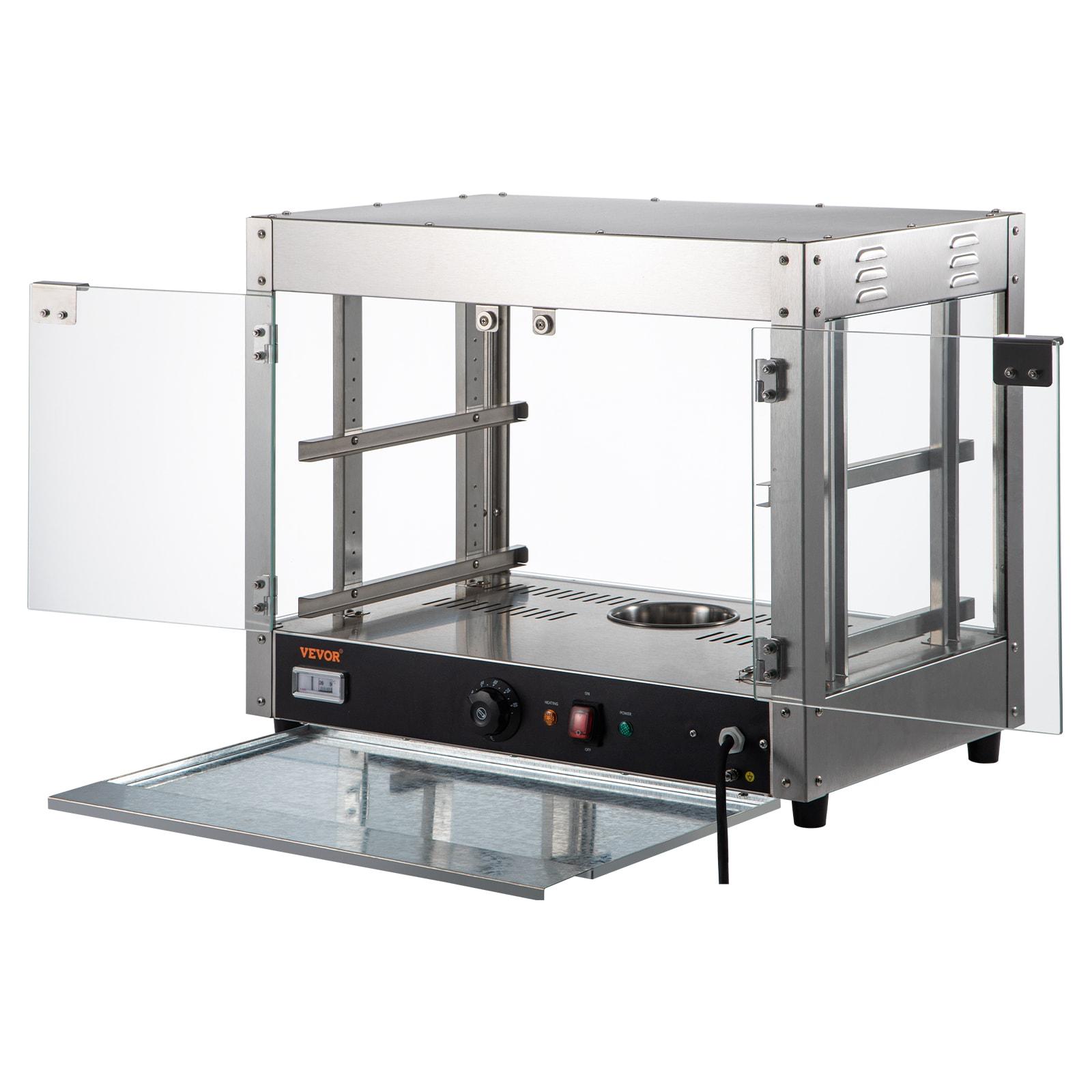 VEVOR 2-Tier Commercial Food Warmer Display - Countertop Pizza Cabinet with Light