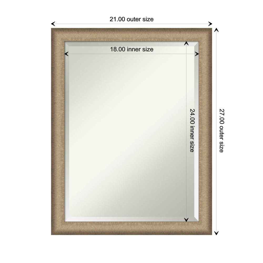 21" x 27" Elegant Brushed Framed Bathroom Vanity Wall Mirror Bronze - Amanti Art: Satin Finish, Polystyrene Frame, Wall Mounted
