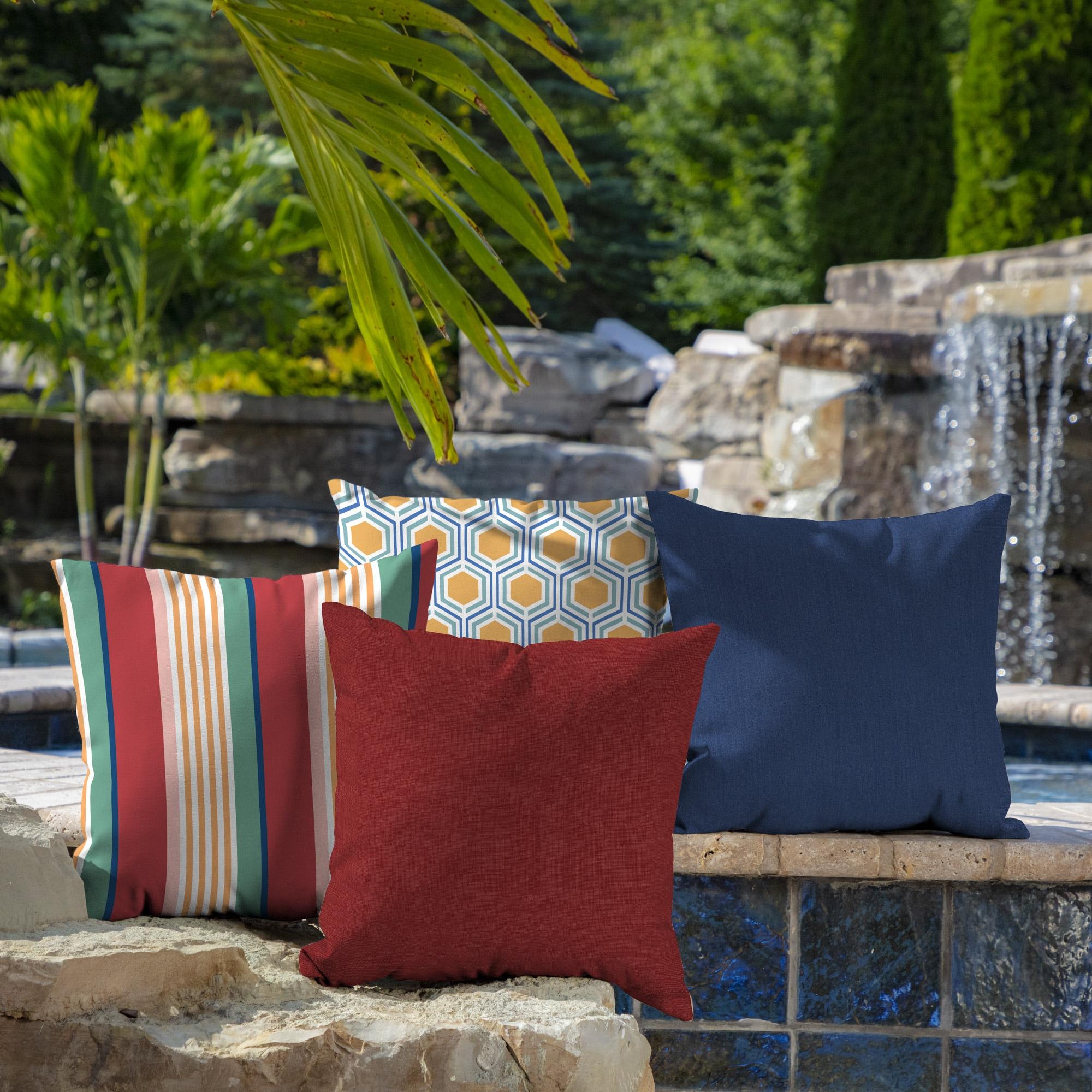 ARDEN Outdoor Toss Pillow (2 Pack) 16 x 16, Ruby Red Leala