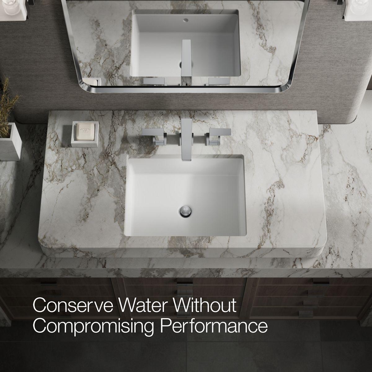 Kohler Honesty Widespread Bathroom Faucet with Pop-Up Drain Assembly, 3-Hole 2-Handle Bathroom Sink Faucet, 1.2 gpm