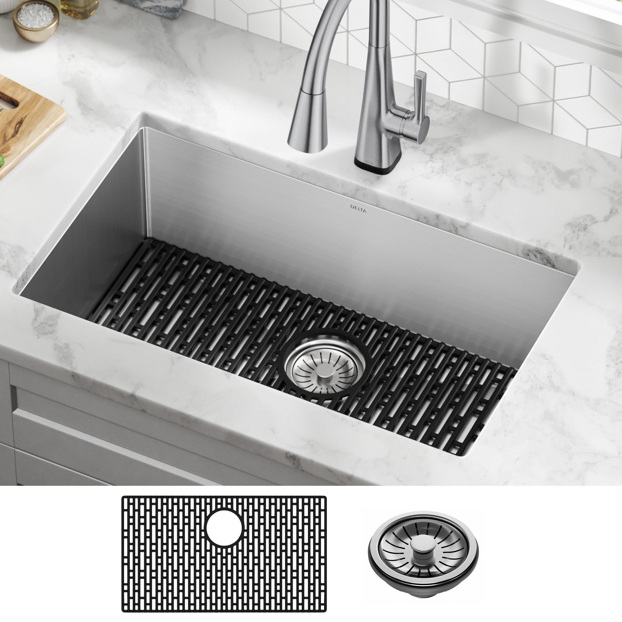 Delta Lenta™ Undermount 16 Gauge Stainless Steel Single Bowl Kitchen Sink with Accessories