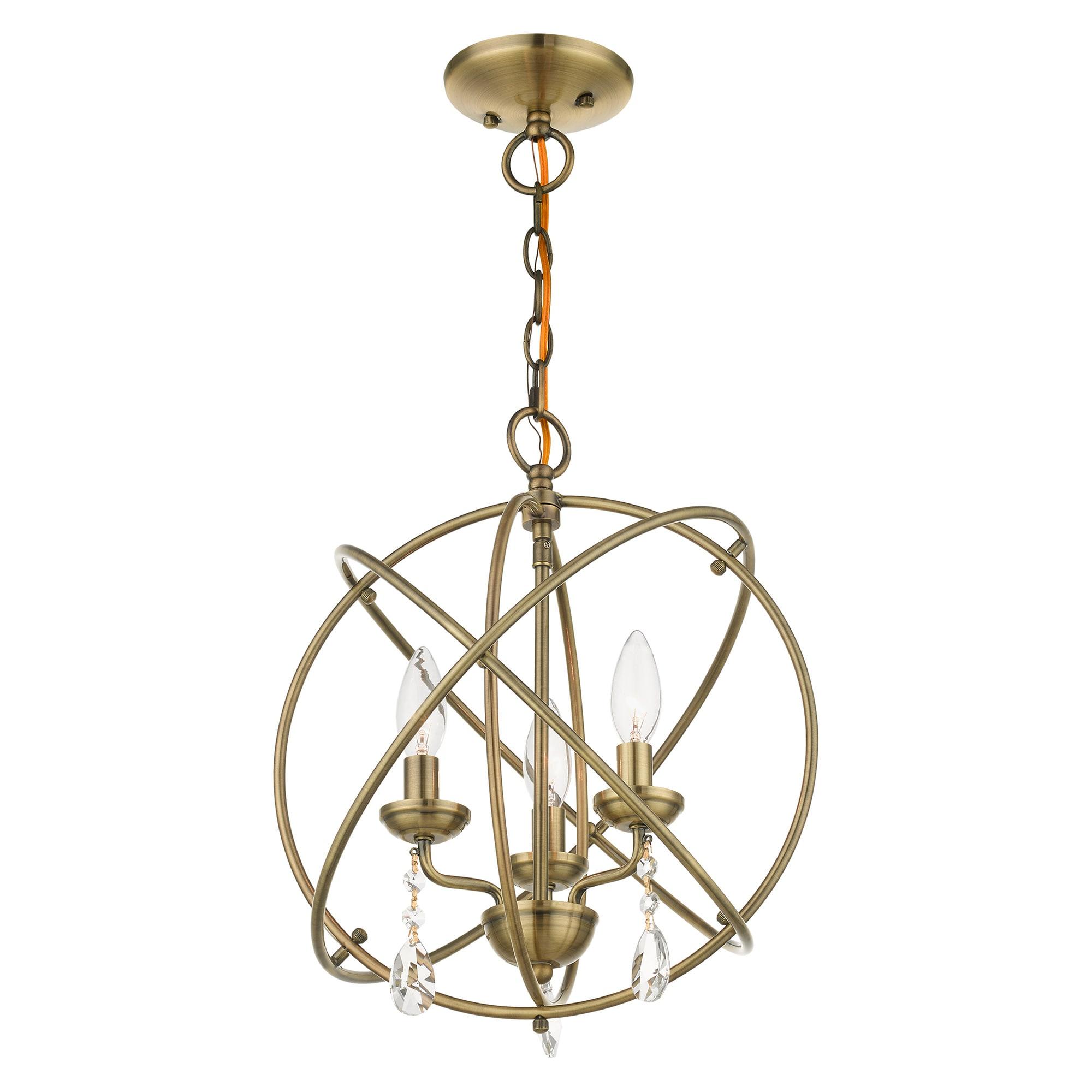 Livex Lighting Aria 3 - Light Chandelier in  Antique Brass