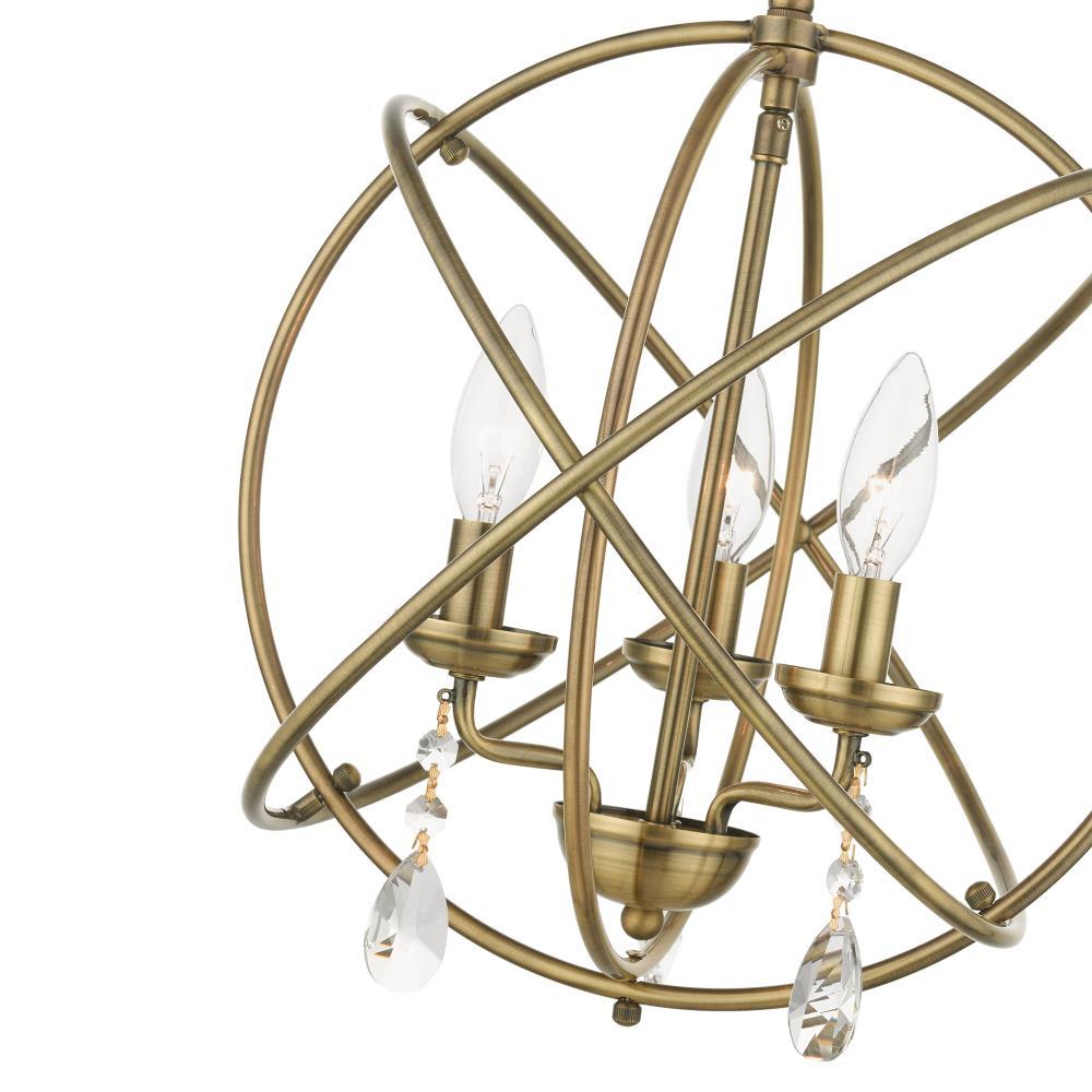 Livex Lighting Aria 3 - Light Chandelier in  Antique Brass