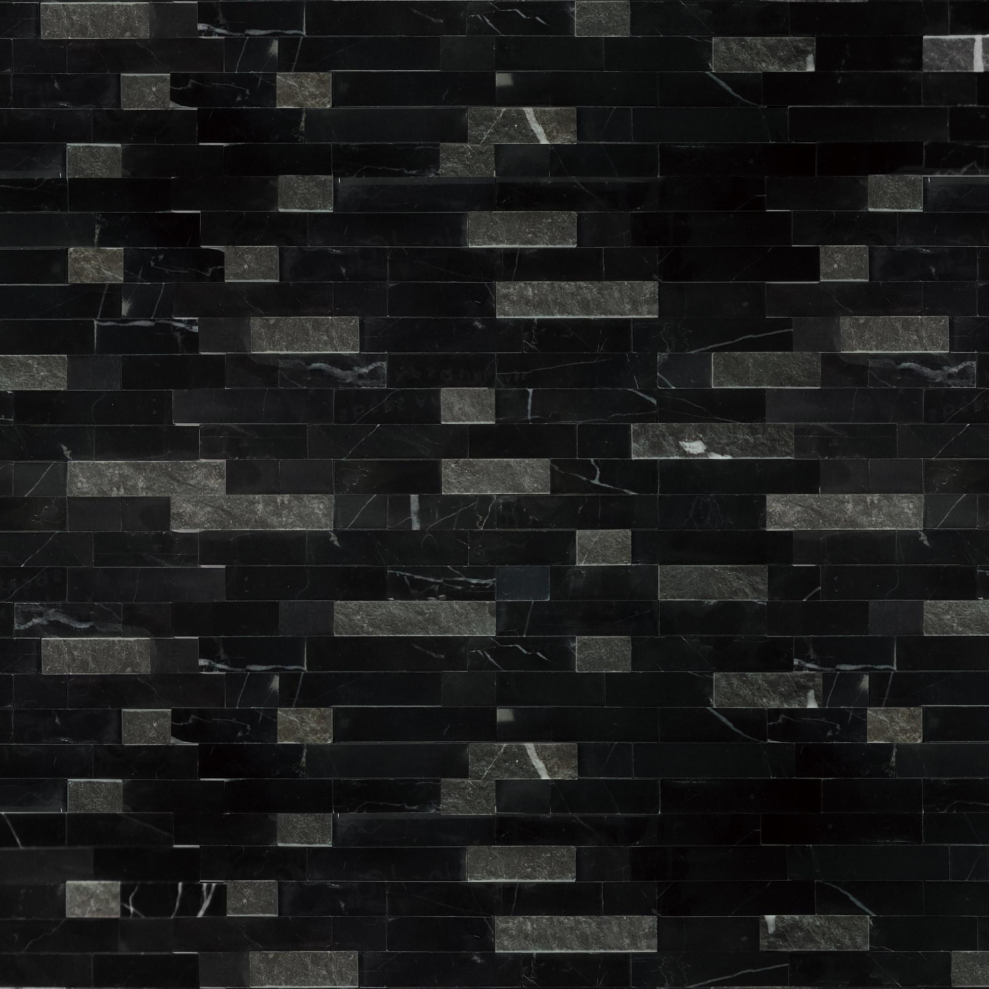 3D 11" x 12" Natural Stone Peel & Stick Mosaic Tile