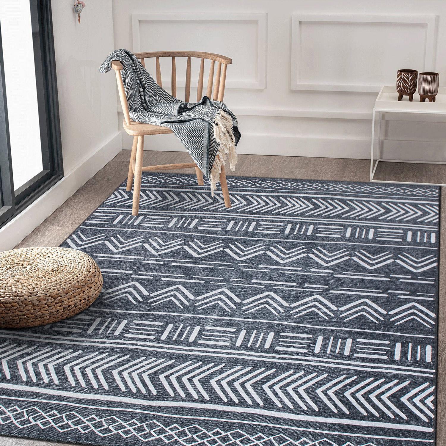 World Rug Gallery Contemporary Geometric Bohemian Machine Washable Area Rug