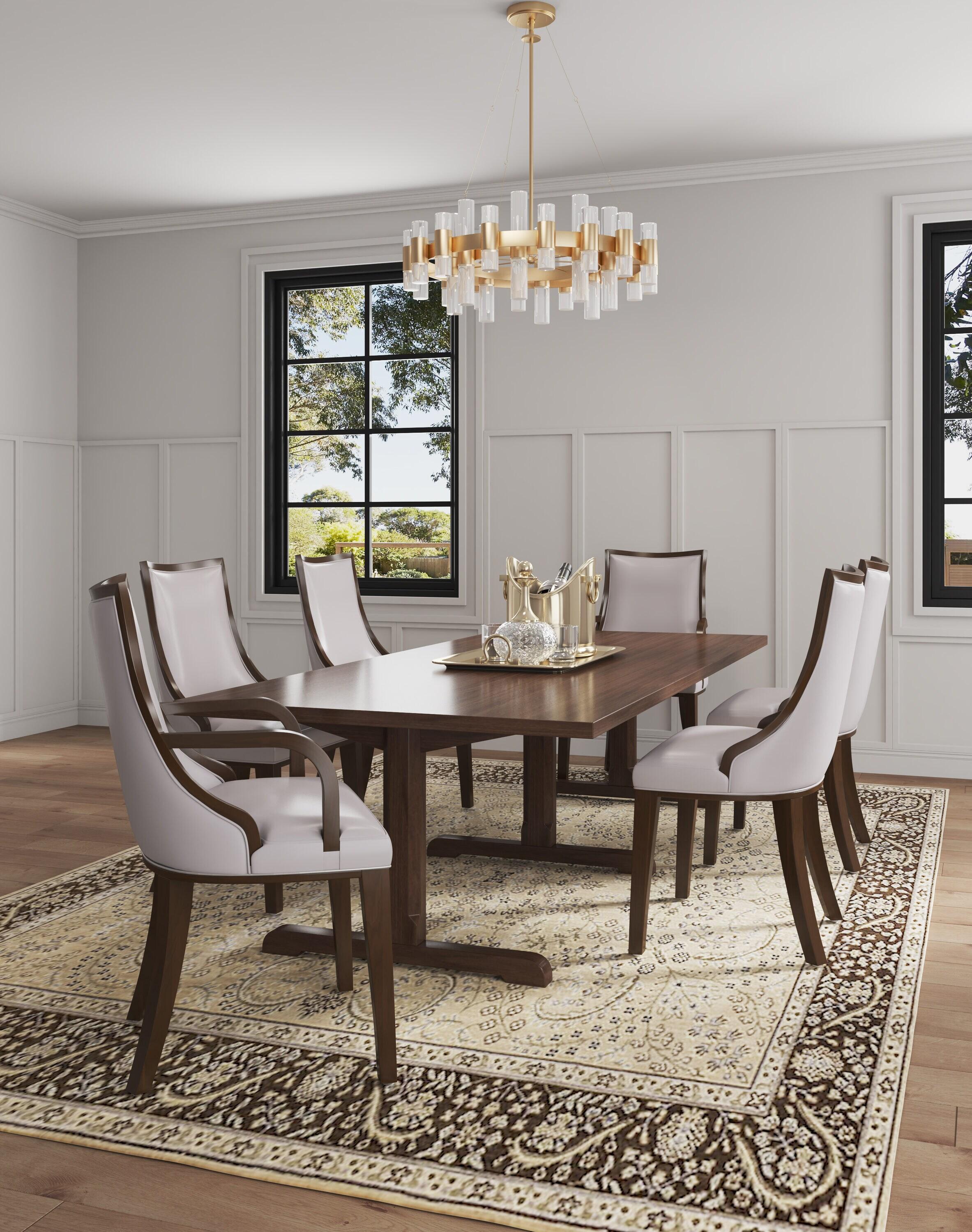 Manhattan Comfort Grand 18.5" Faux Leather Dining Chair in Gray (Set of 4)
