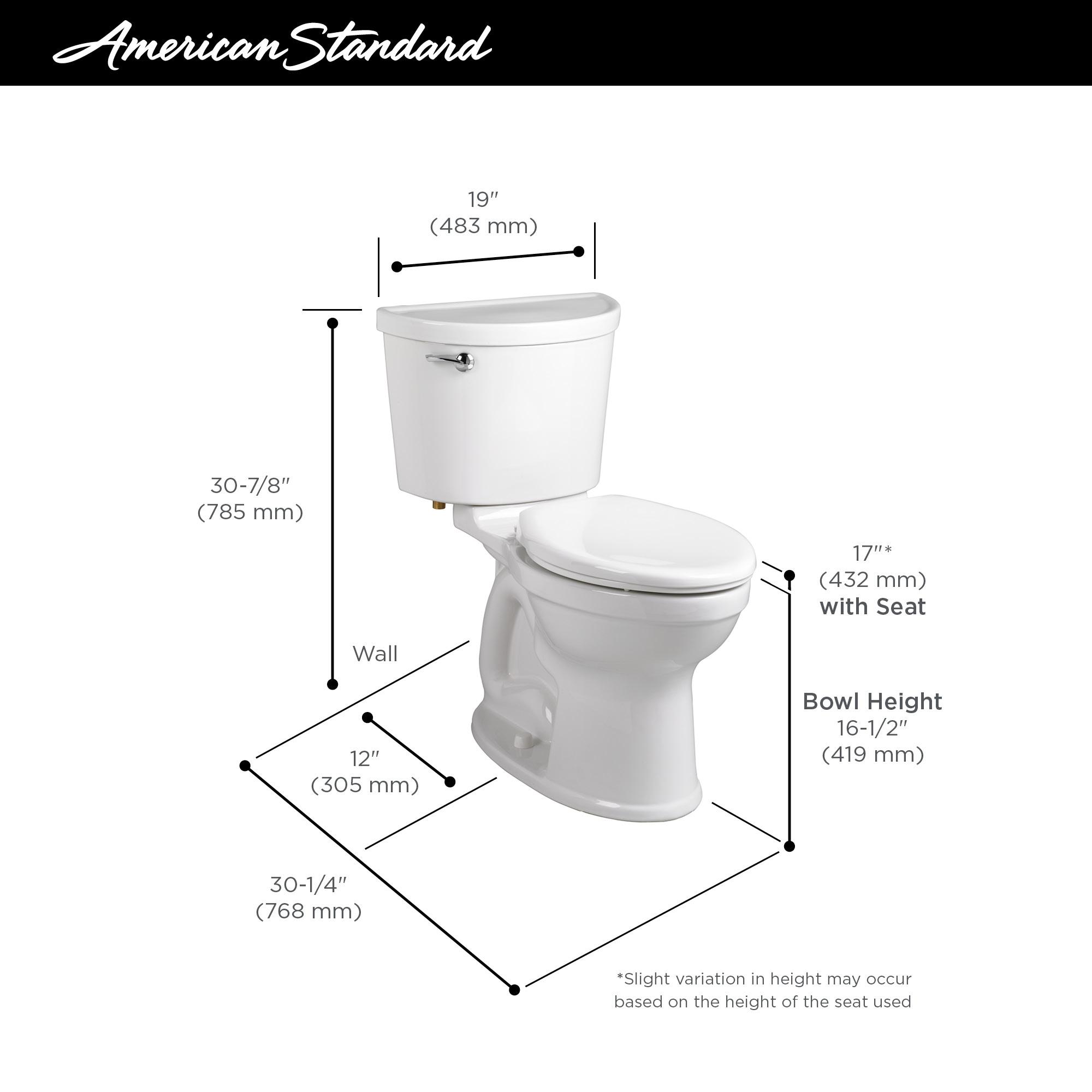 American Standard Champion 1.6 Gallons GPF Elongated Comfort Height Floor Mounted Kit (Seat Not Included)