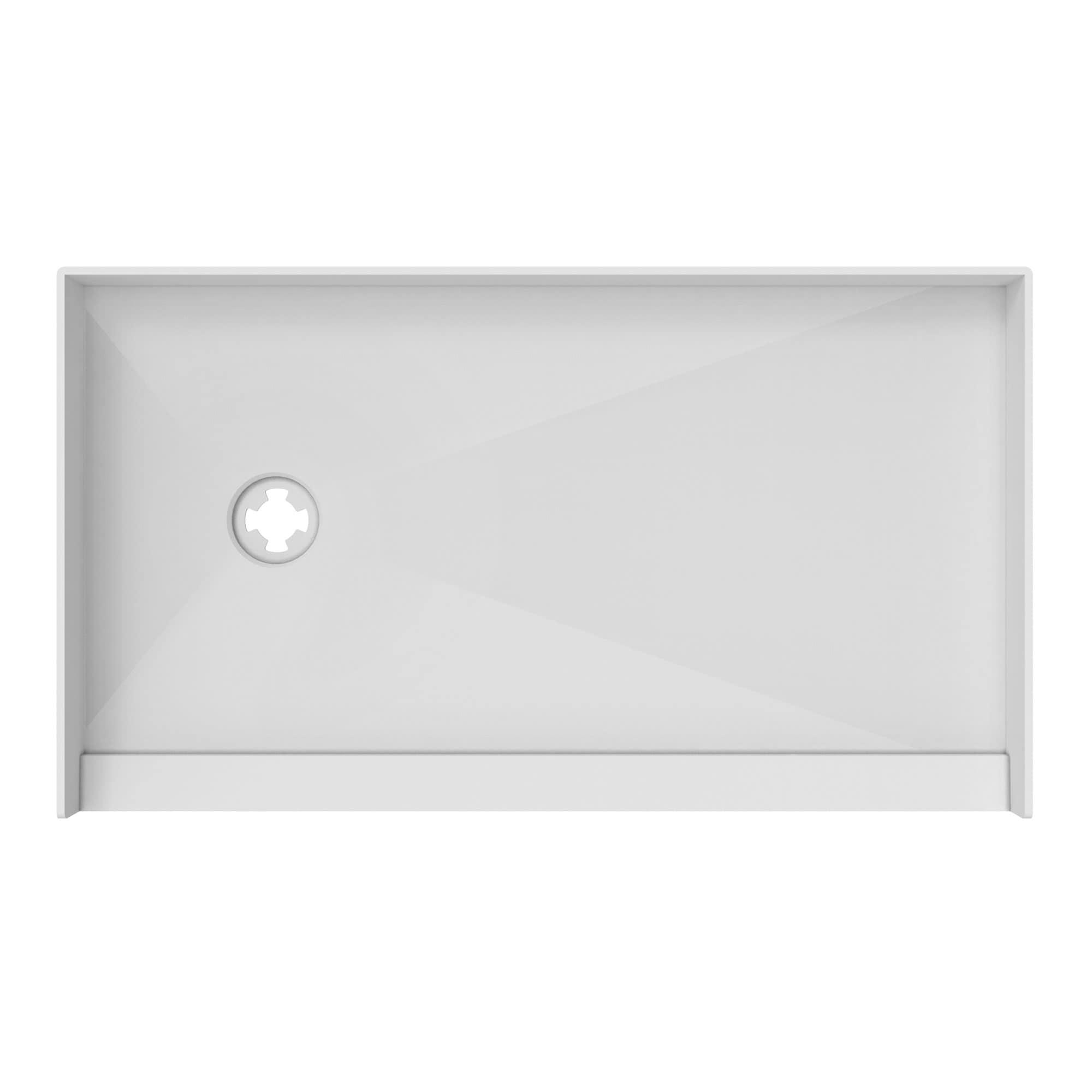 DreamLine DTP-1136601 DreamLine TilePrime 36 in. D x 60 in. W x 3 in. H Single Threshold Shower Base