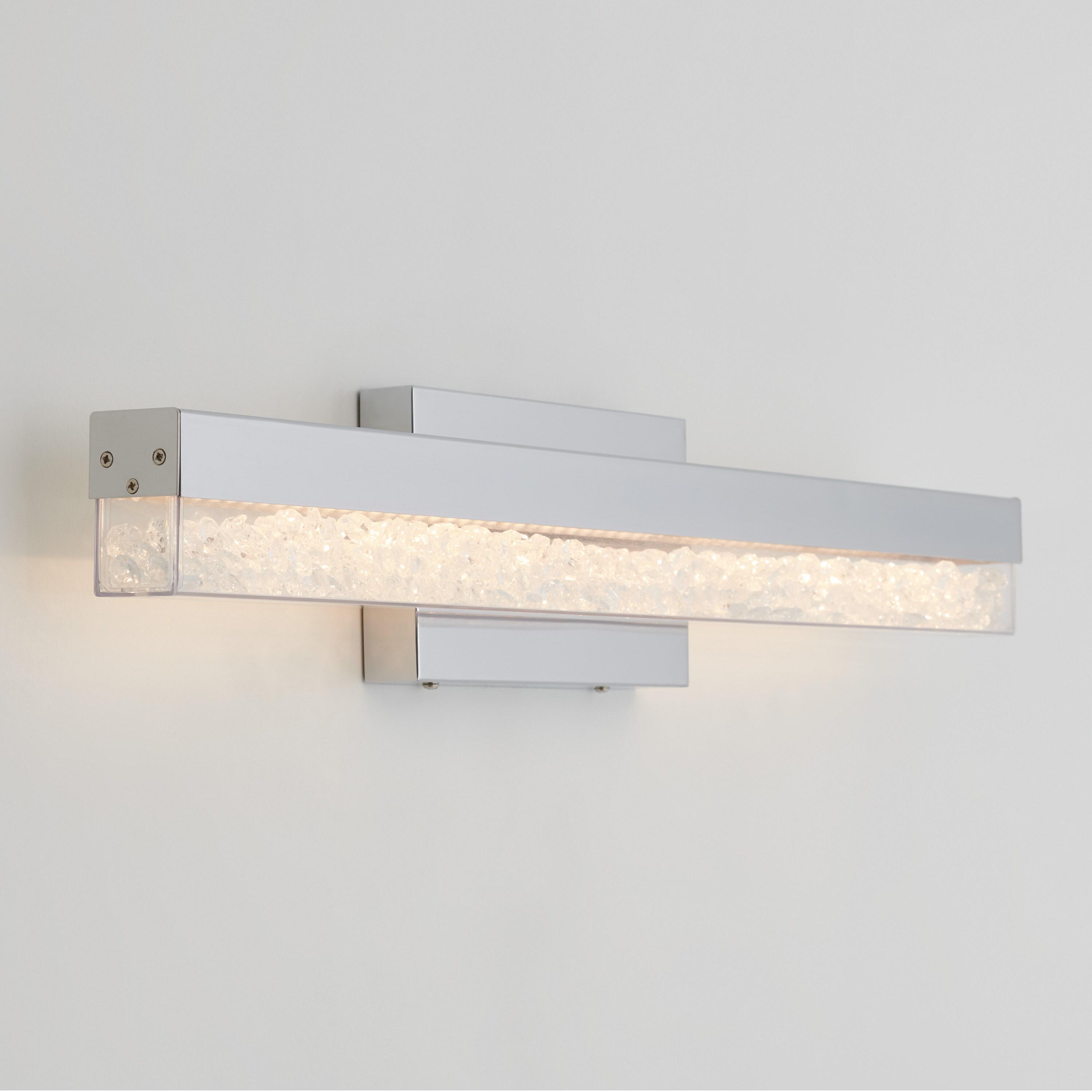 Artika Riviera 27 in. 1-Light Chrome Modern Integrated LED Vanity Light Bar for Bathroom with Crystals