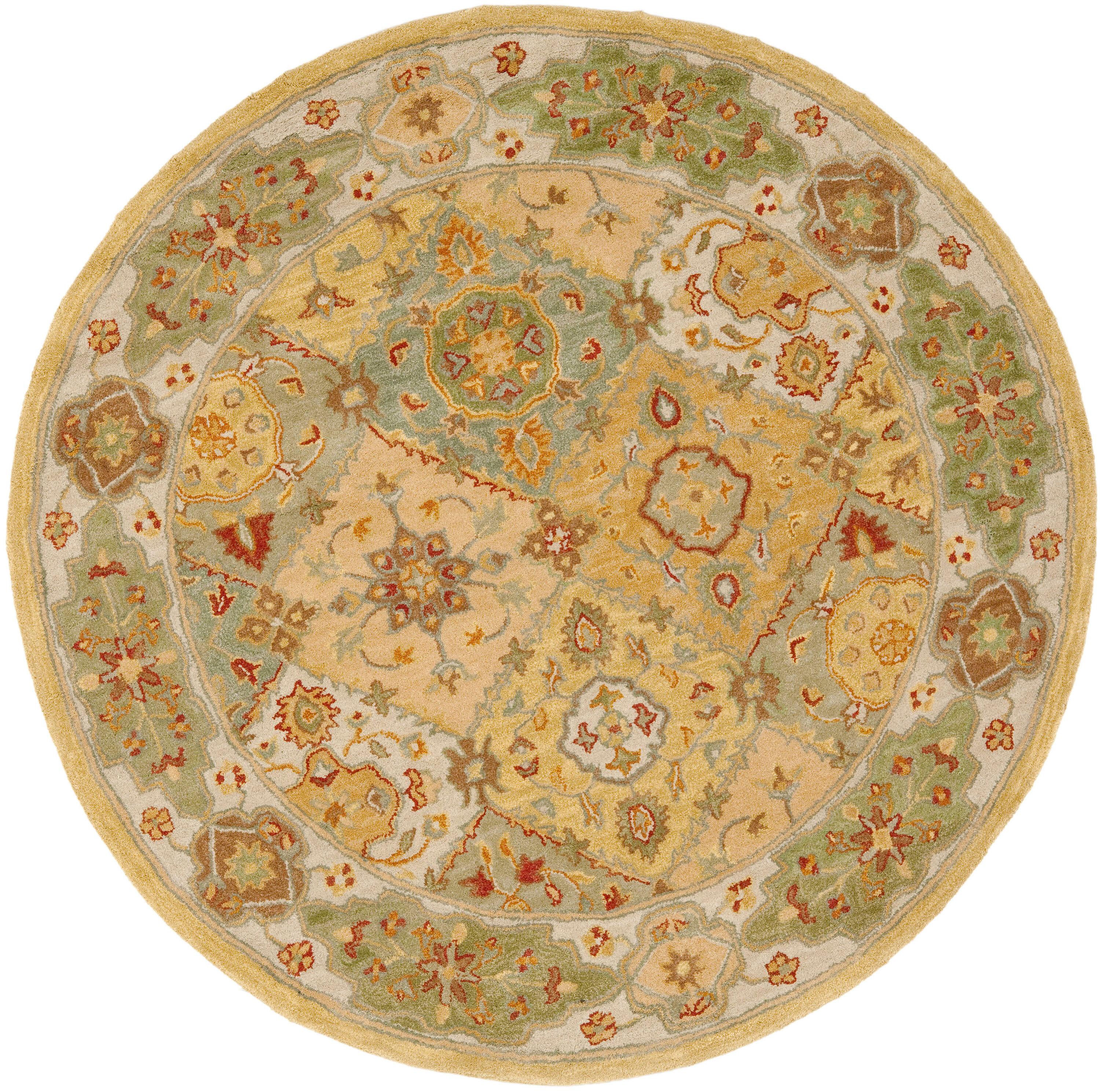 Heritage HG512 Hand Tufted Area Rug - Multi/Ivory - 6' Round - Safavieh.